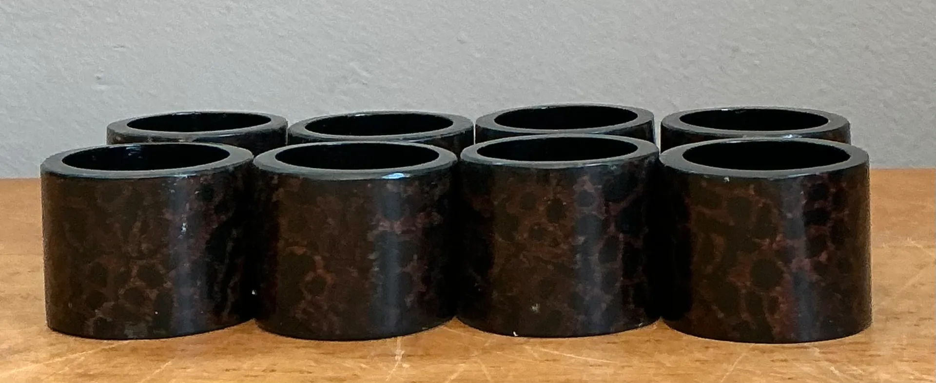 Vintage Tortoiseshell Style Napkin Rings - Set of 8 — additional photo 6
