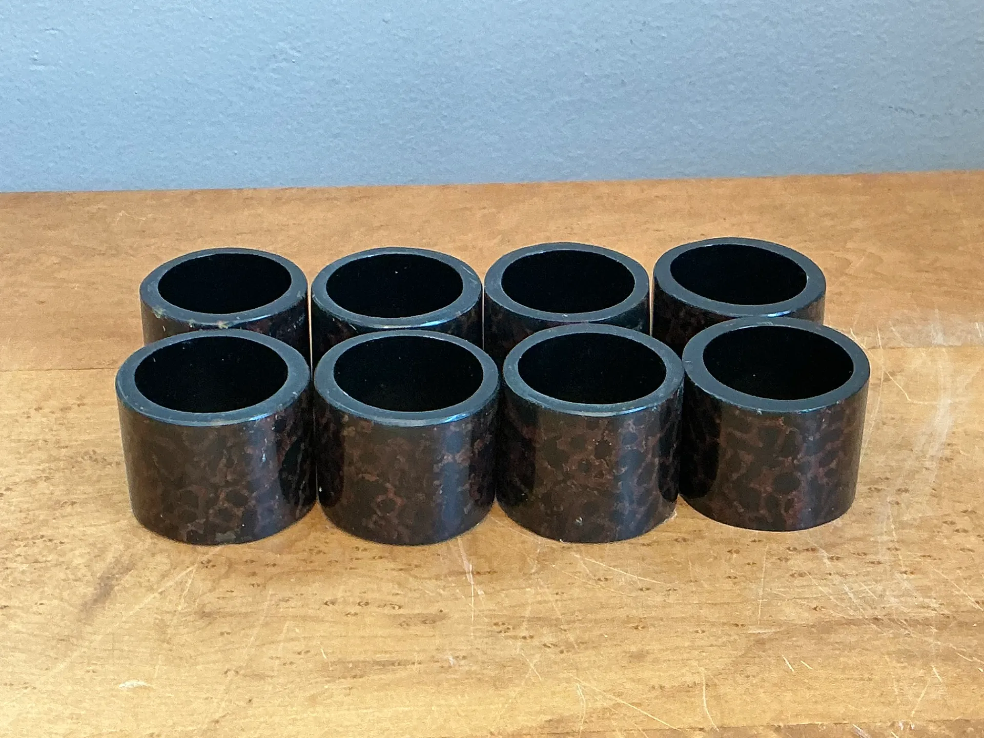 Vintage Tortoiseshell Style Napkin Rings - Set of 8 — additional photo 4