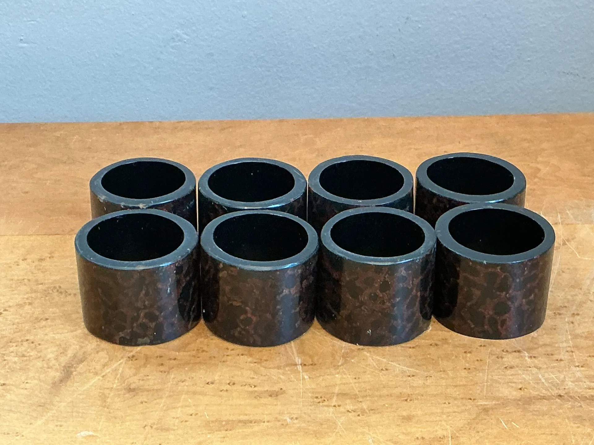 Vintage Tortoiseshell Style Napkin Rings - Set of 8 — additional photo 5