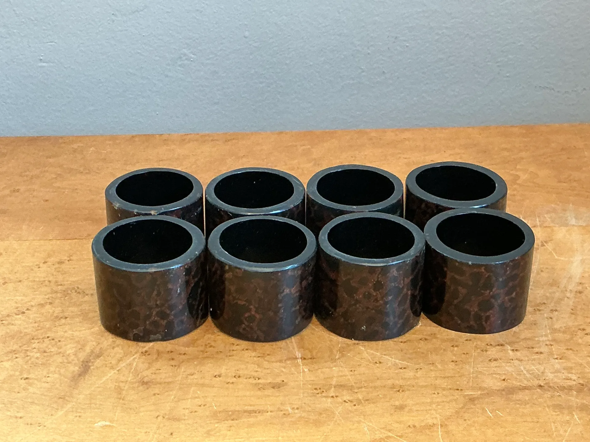 Vintage Tortoiseshell Style Napkin Rings - Set of 8 — additional photo 7