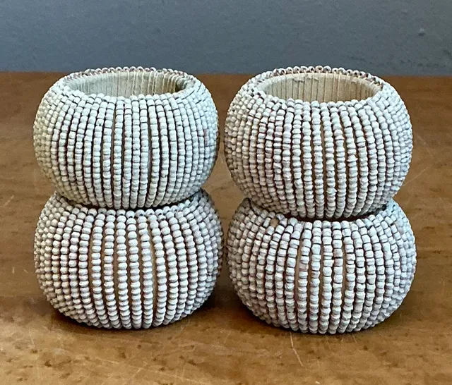 Vintage Beaded Napkin Rings - Set of 4 — additional photo 7
