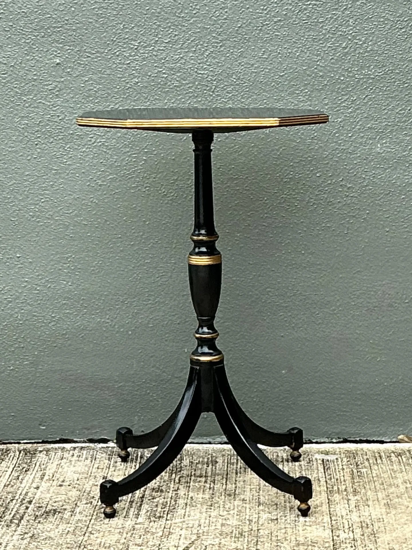 Vintage Ebonized Tripod Side Table — additional photo 8
