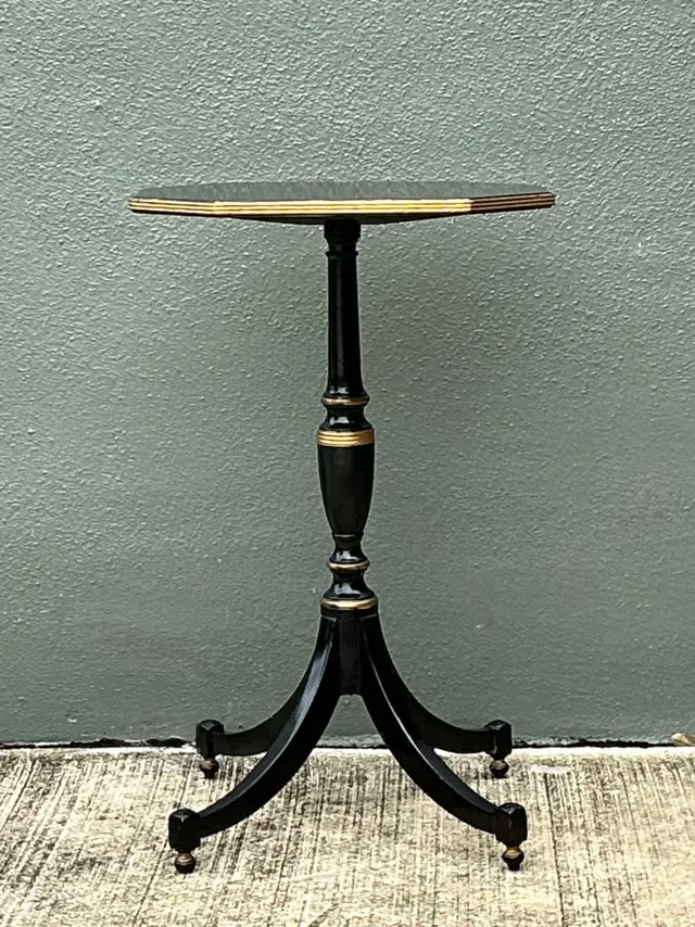 Vintage Ebonized Tripod Side Table — additional photo 8