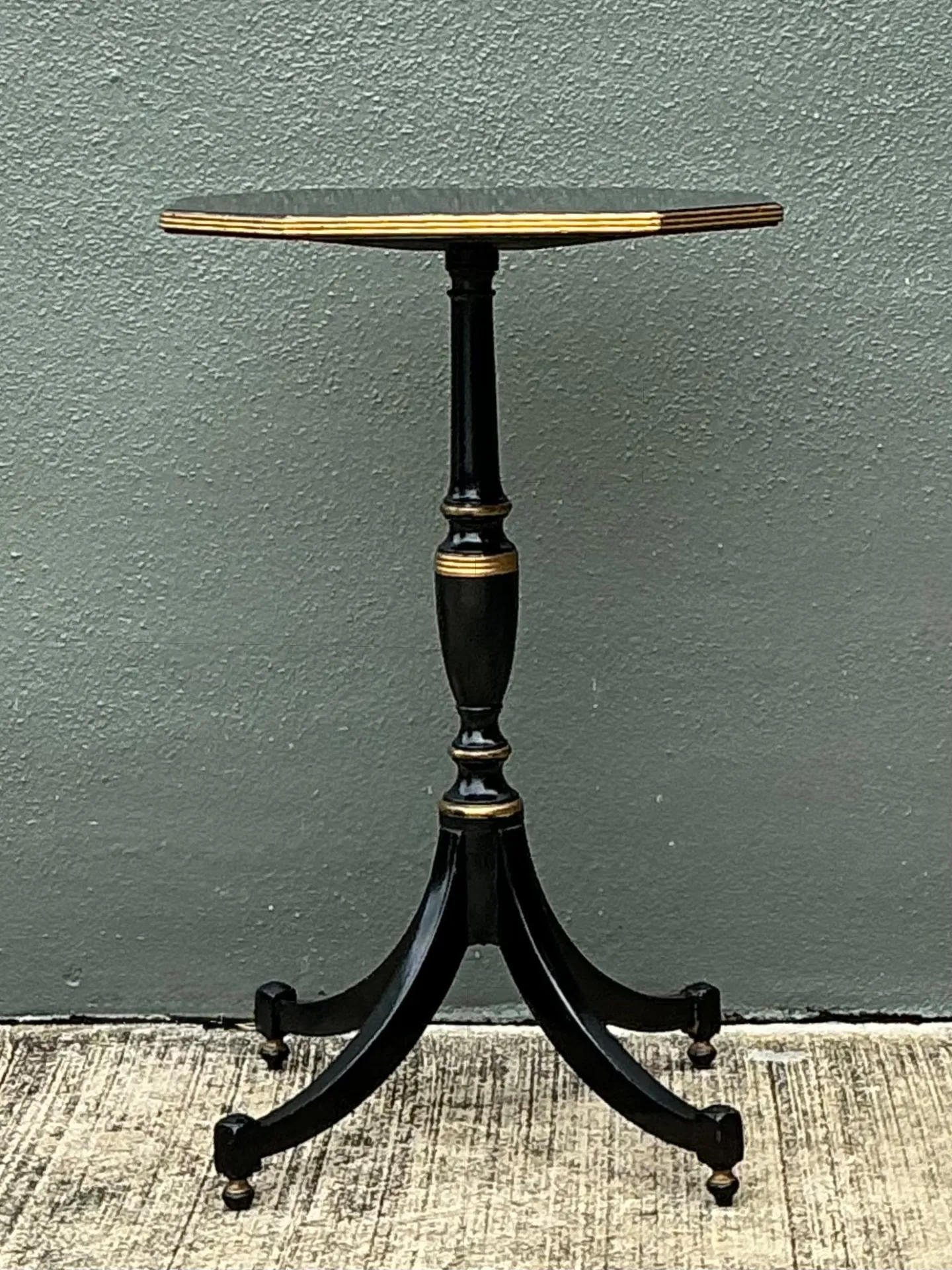 Vintage Ebonized Tripod Side Table — additional photo 5