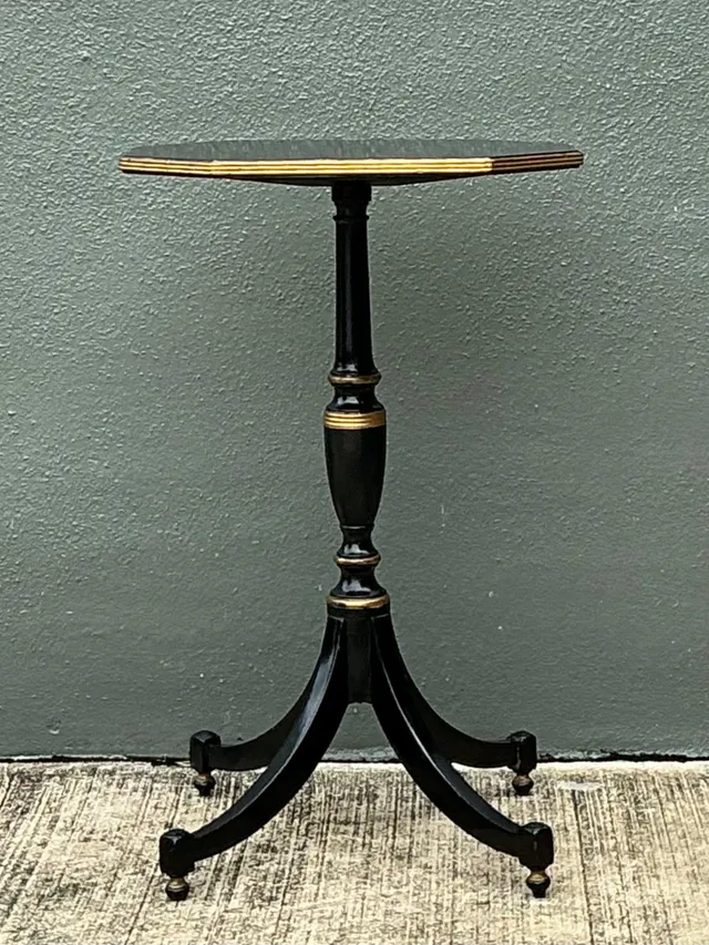 Vintage Ebonized Tripod Side Table — additional photo 5
