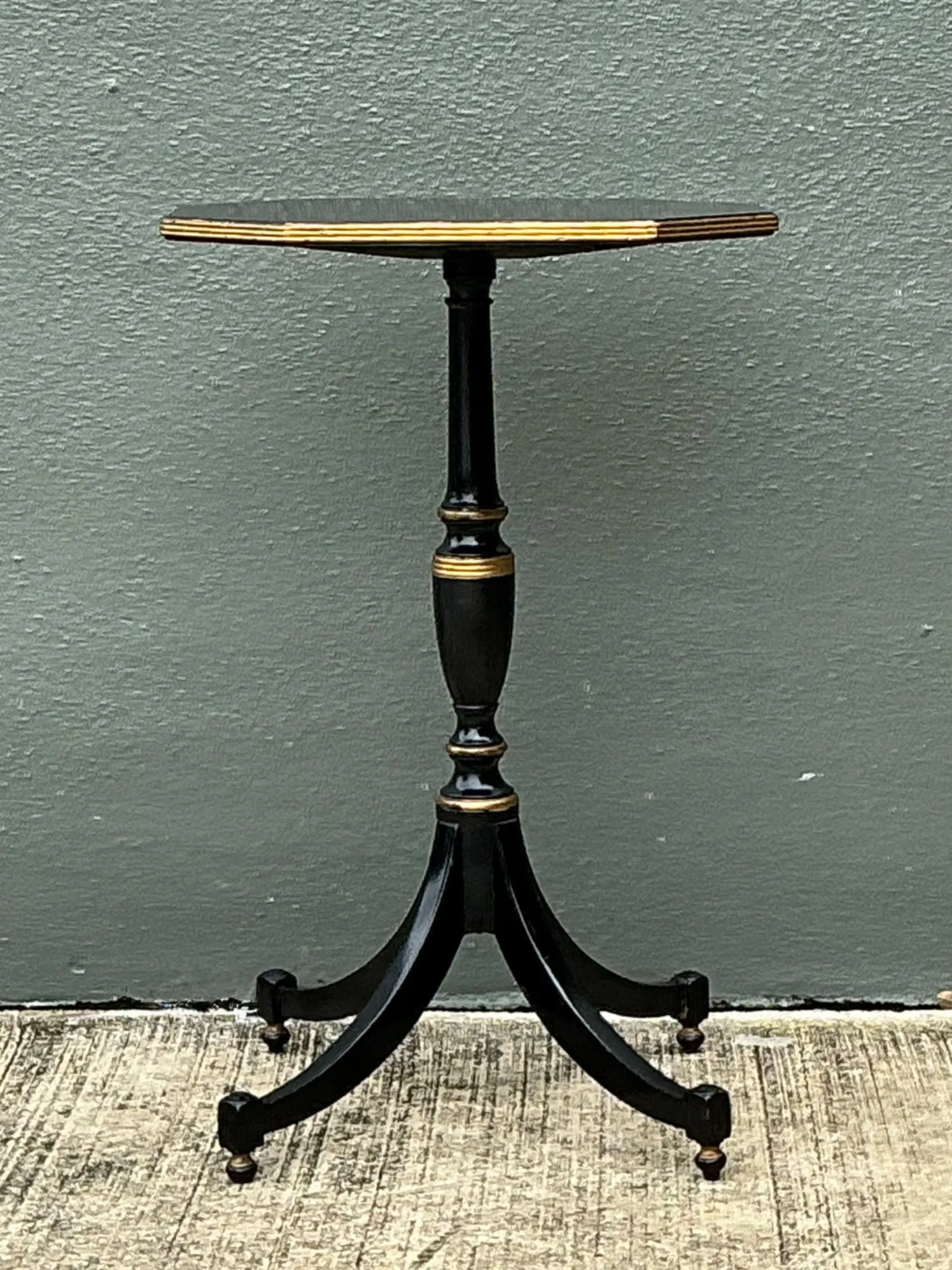 Vintage Ebonized Tripod Side Table — additional photo 4