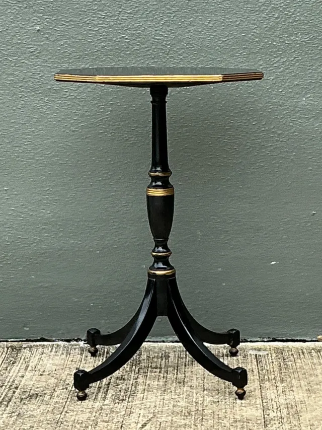 Vintage Ebonized Tripod Side Table — additional photo 4