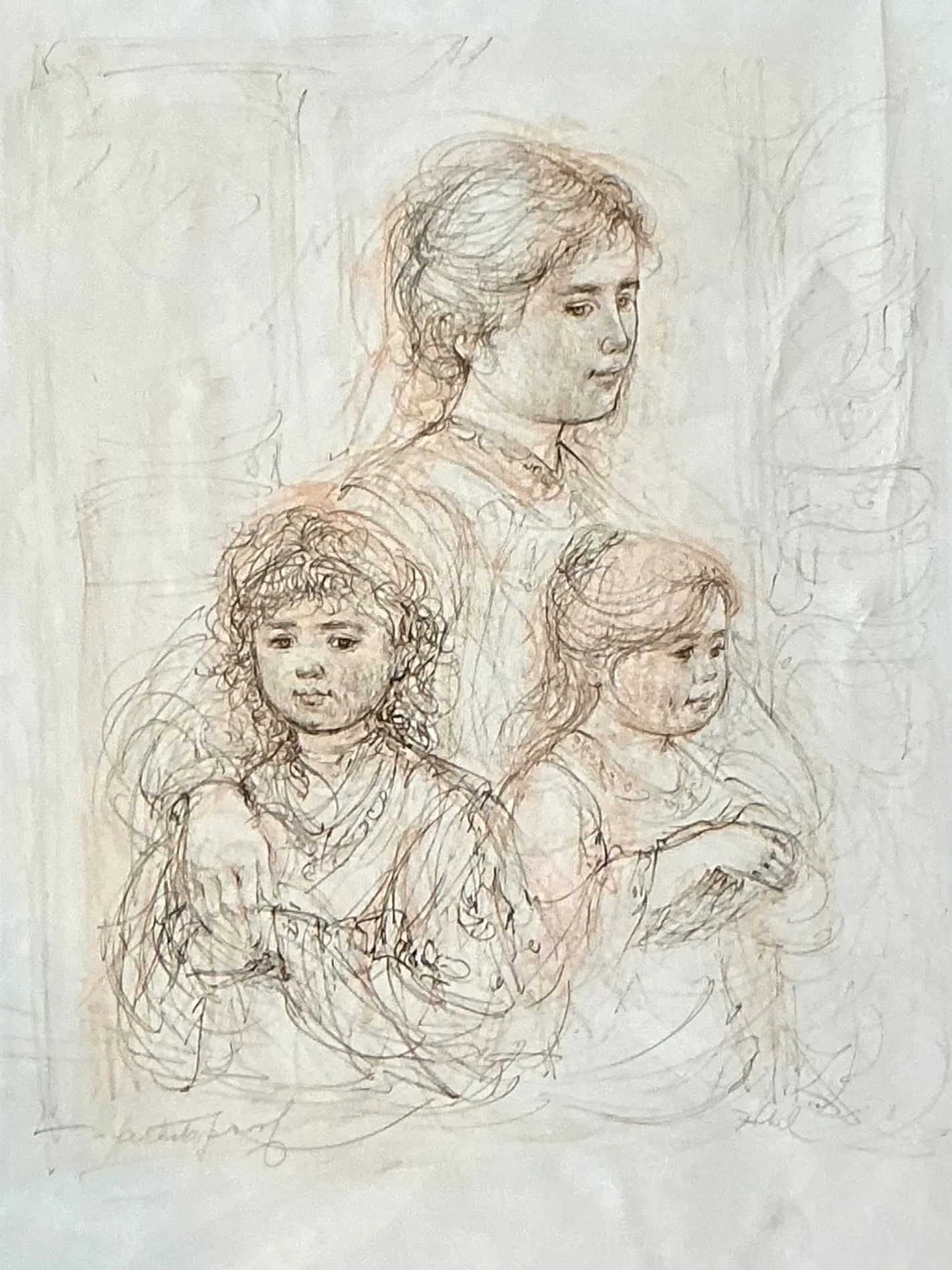Hibble Vintage Family Portrait Lithograph