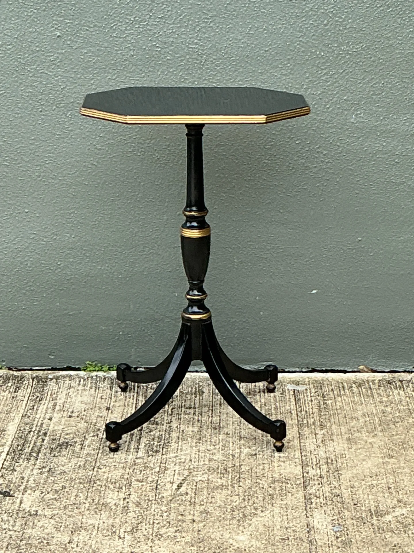 Vintage Ebonized Tripod Side Table — additional photo 3