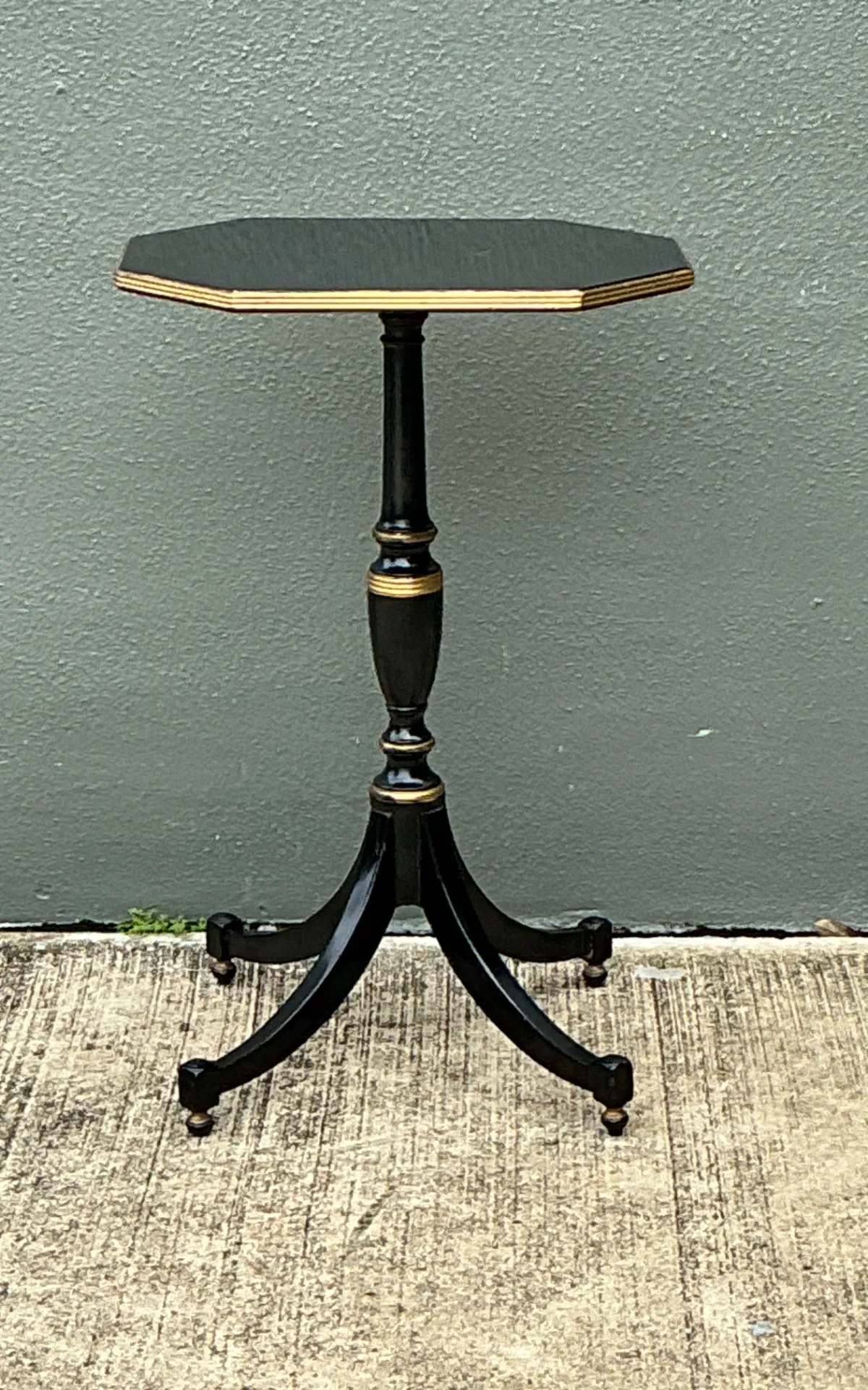 Vintage Ebonized Tripod Side Table — additional photo 3