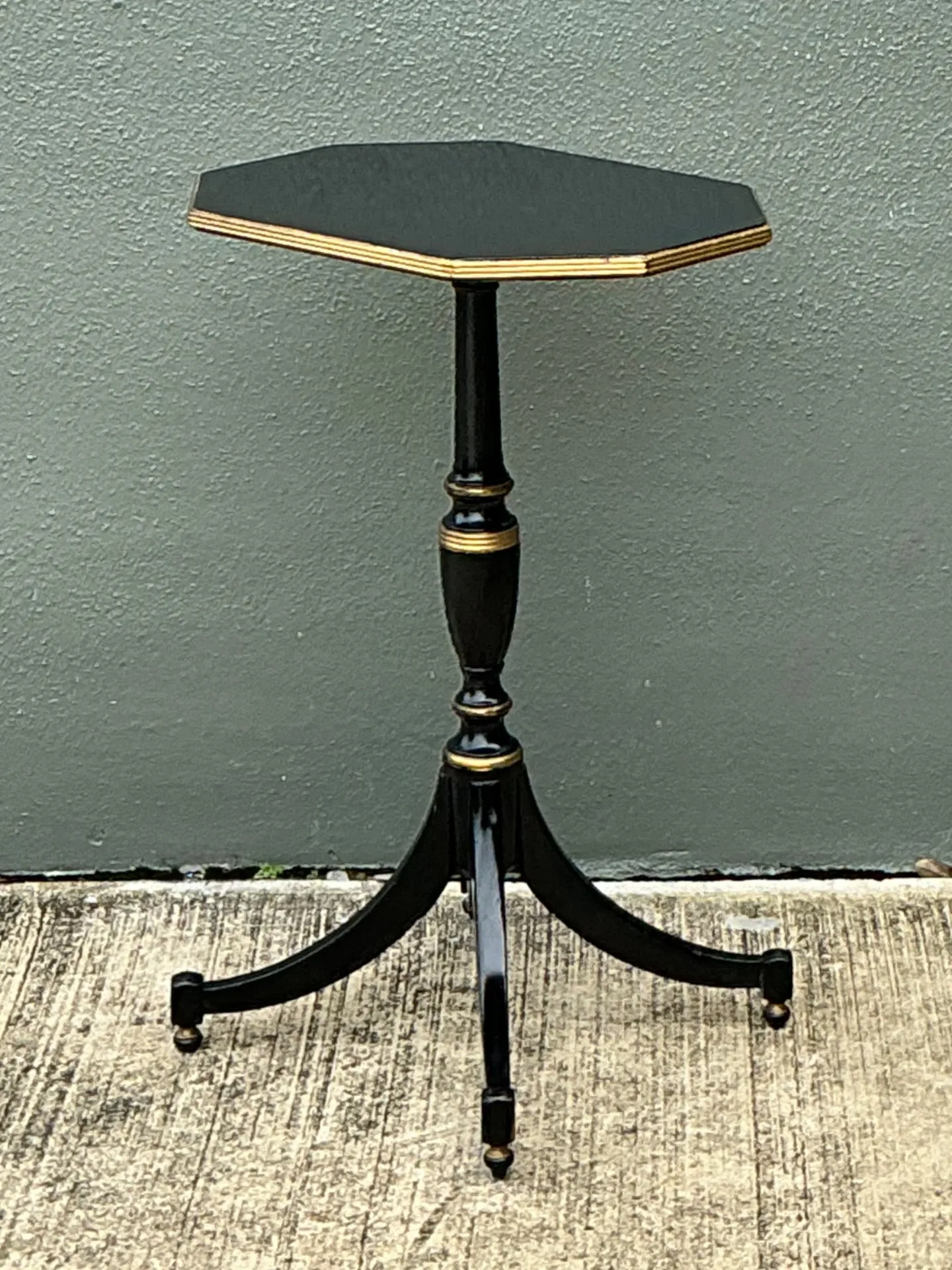 Vintage Ebonized Tripod Side Table — additional photo 7