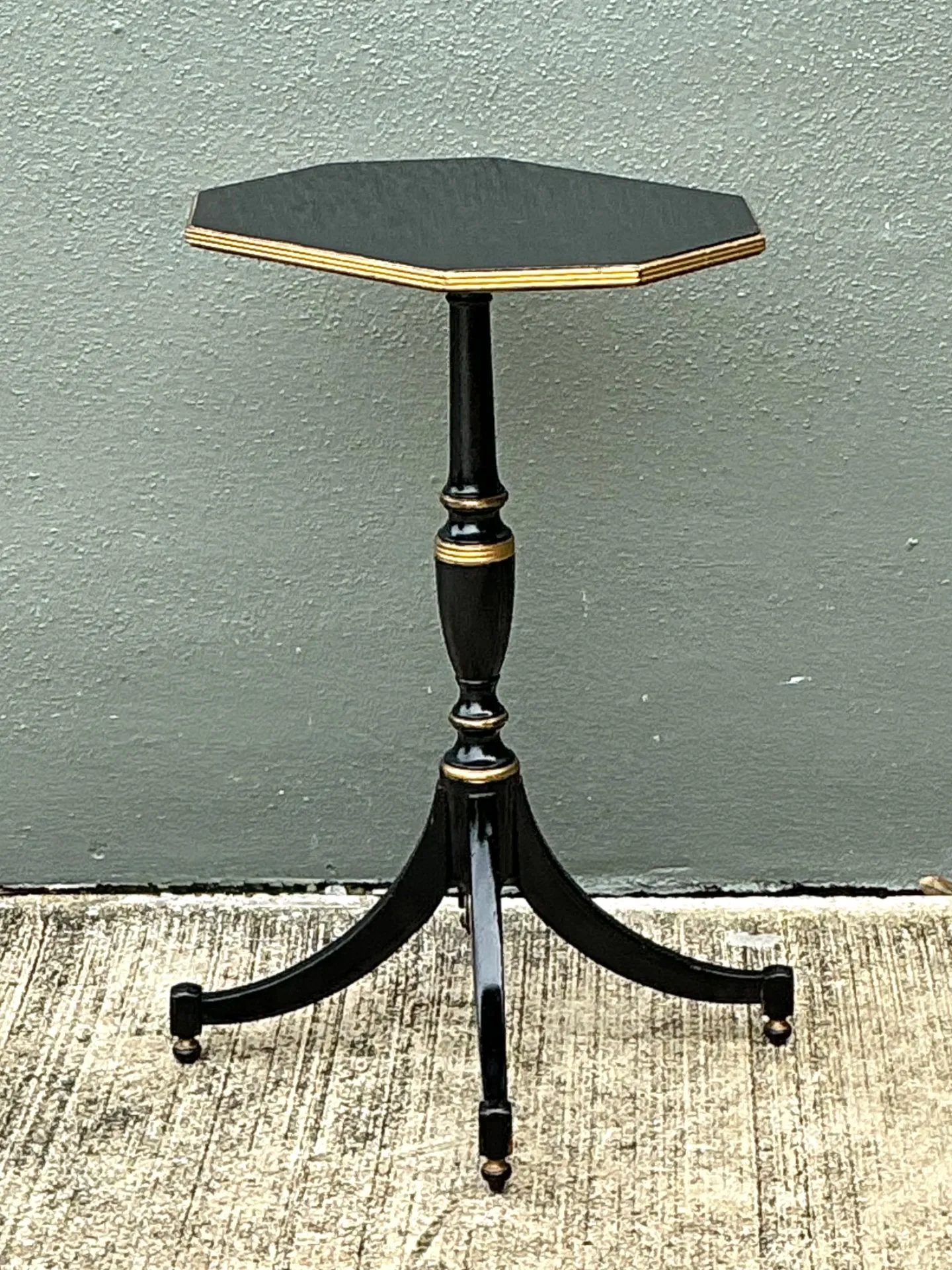 Vintage Ebonized Tripod Side Table — additional photo 6