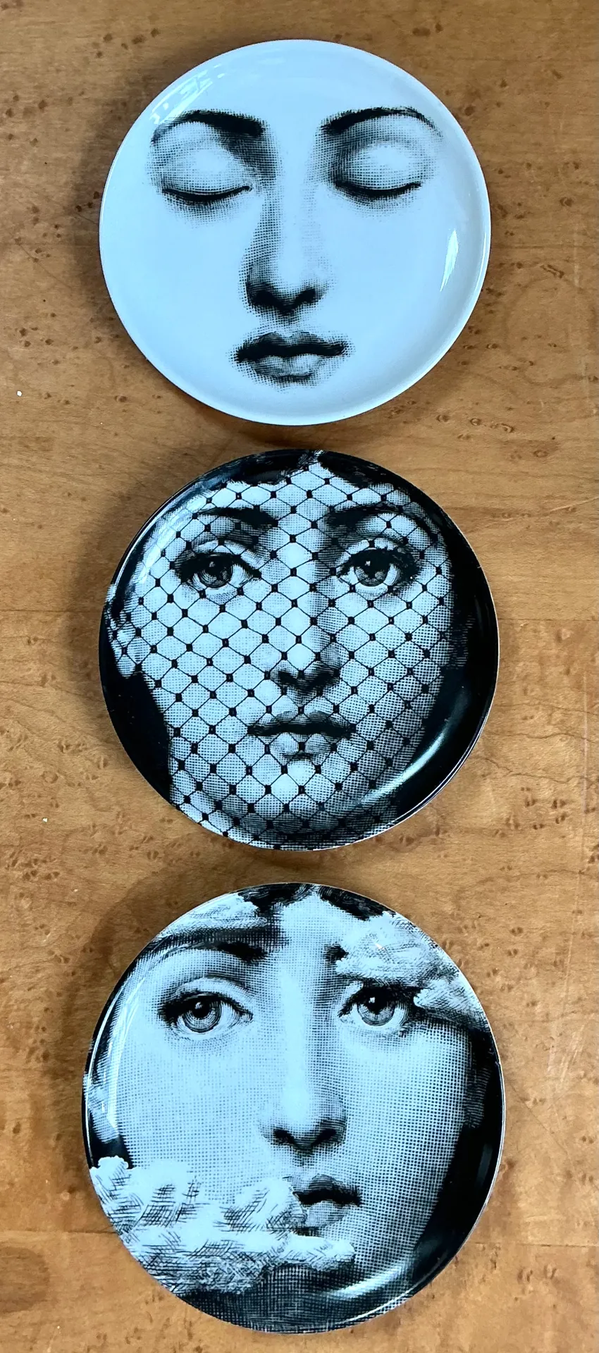 Fornasetti Tema e Variazioni Ceramic Small Plates - Set of Three — additional photo 1