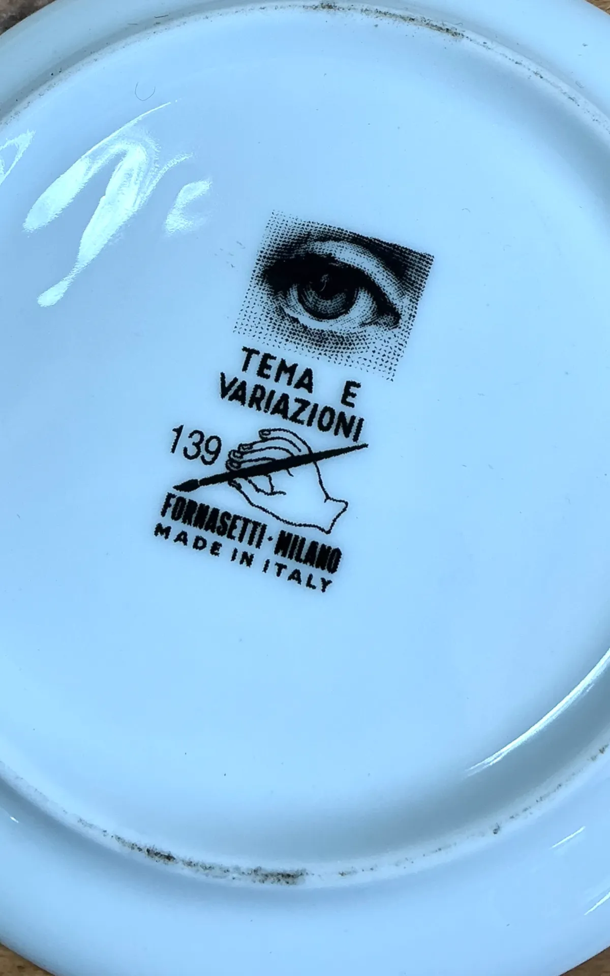 Fornasetti Tema e Variazioni Ceramic Small Plates - Set of Three — additional photo 3