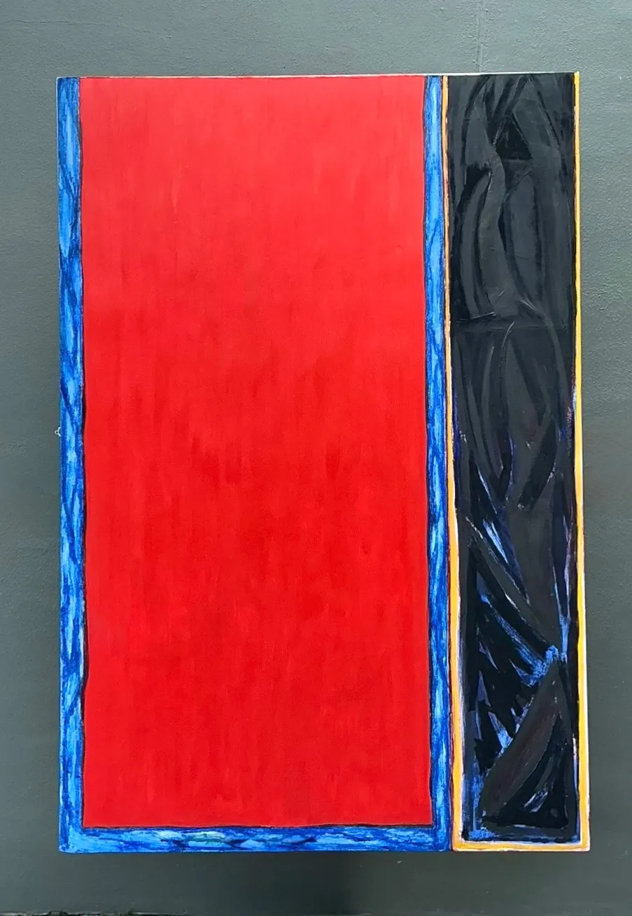 Monumental Sharon Gold Color Block Abstract Painting — additional photo 7