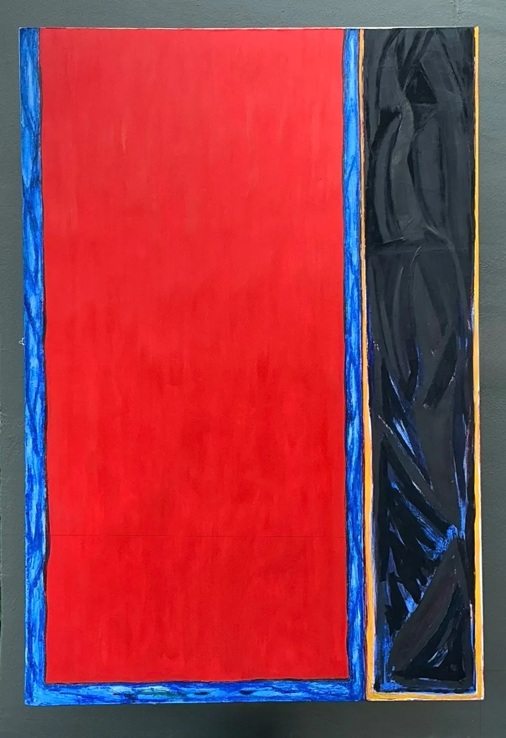 Monumental Sharon Gold Color Block Abstract Painting — additional photo 1