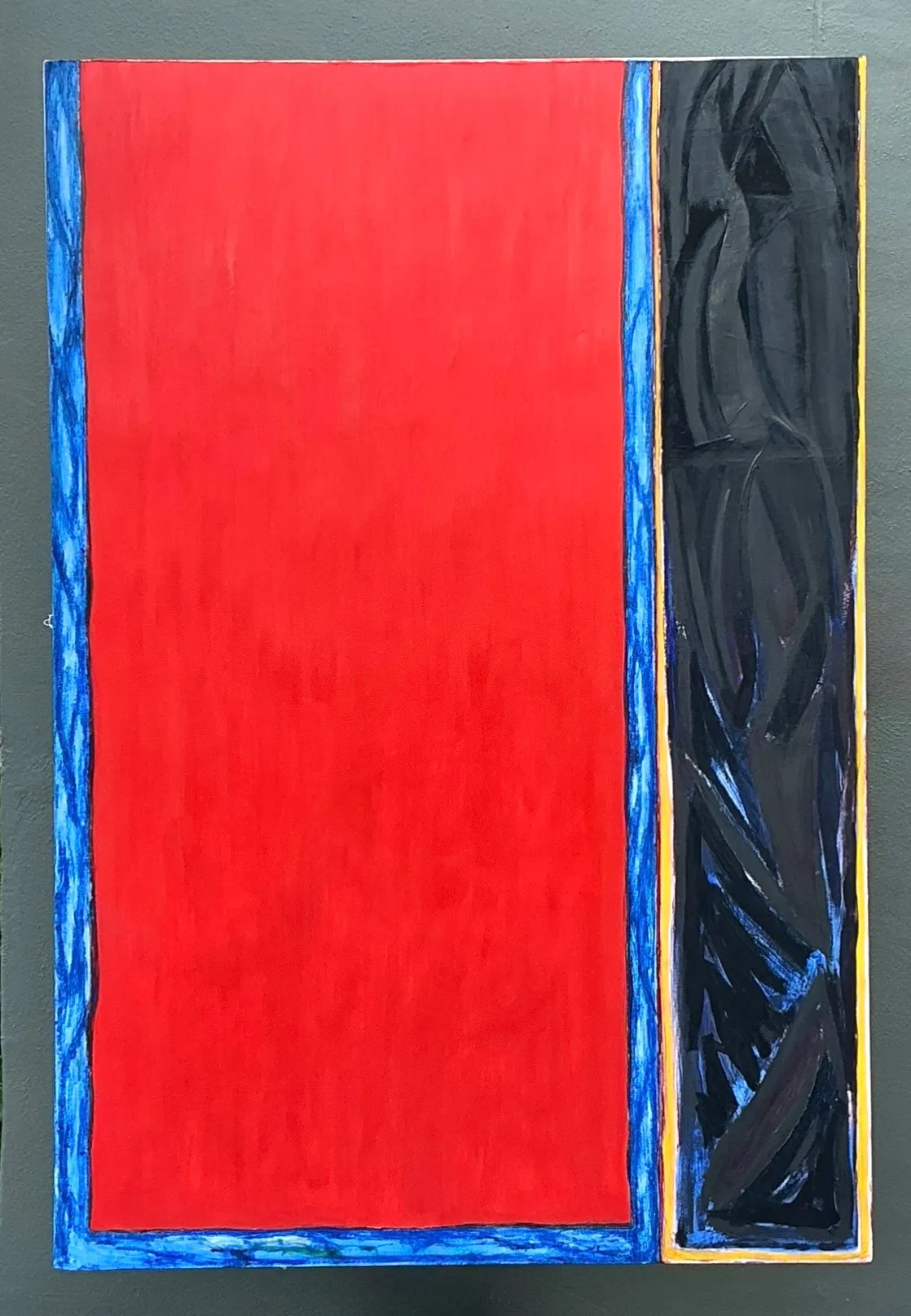 Monumental Sharon Gold Color Block Abstract Painting — additional photo 2