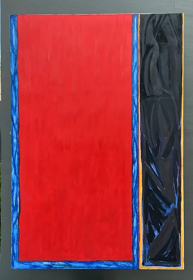 Monumental Sharon Gold Color Block Abstract Painting — additional photo 6