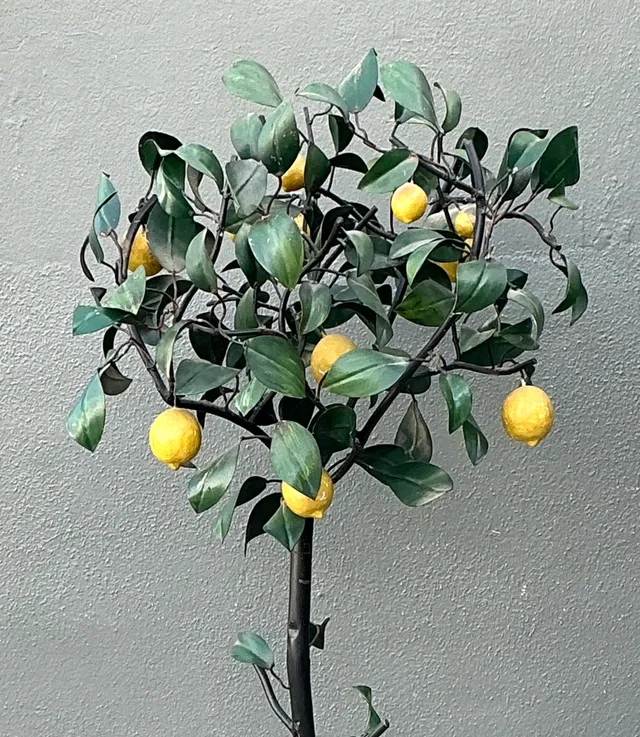 Vintage Italian Painted Metal Lemon Tree — additional photo 1
