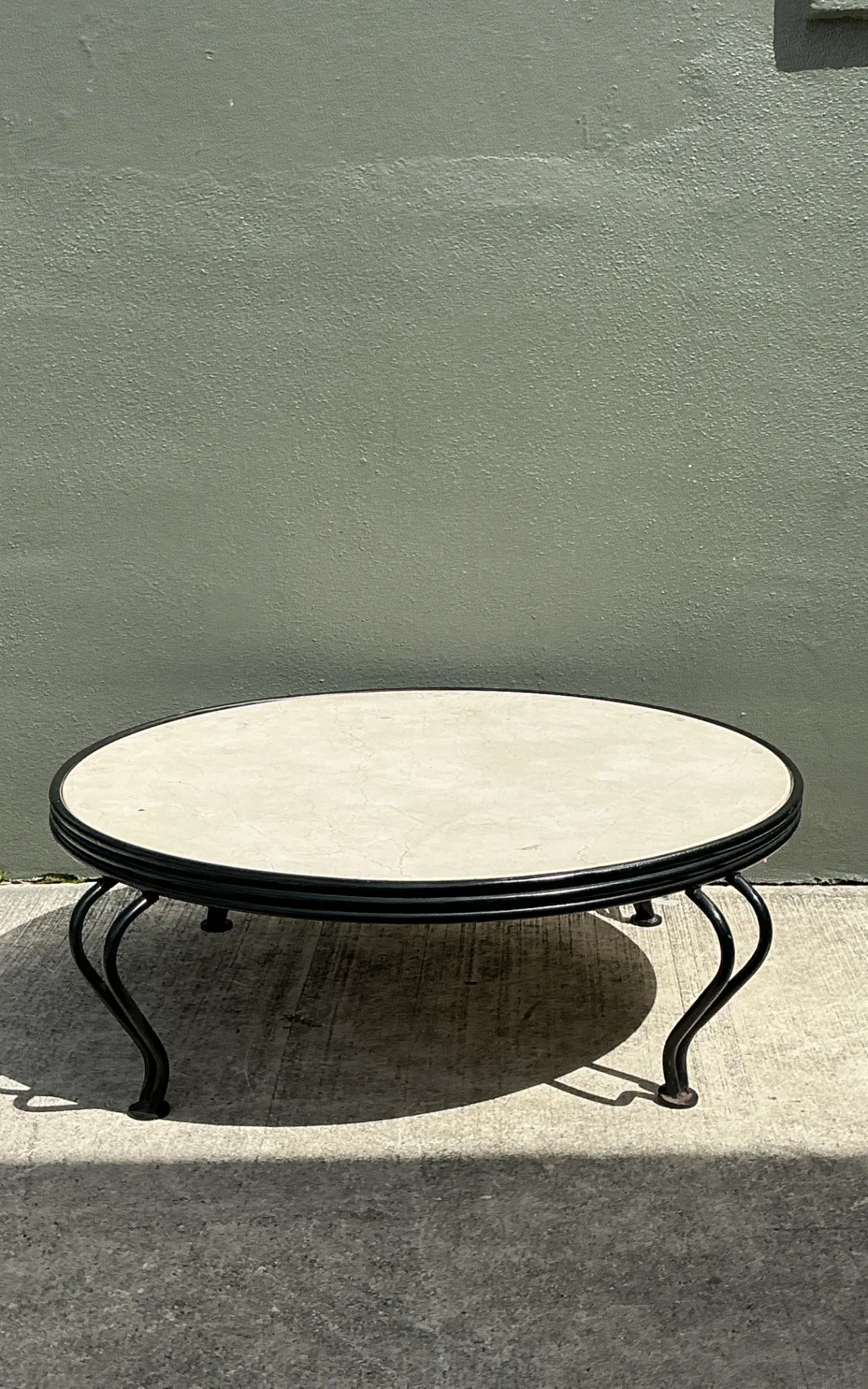 Vintage Round Stone Top Coffee Table — additional photo 7