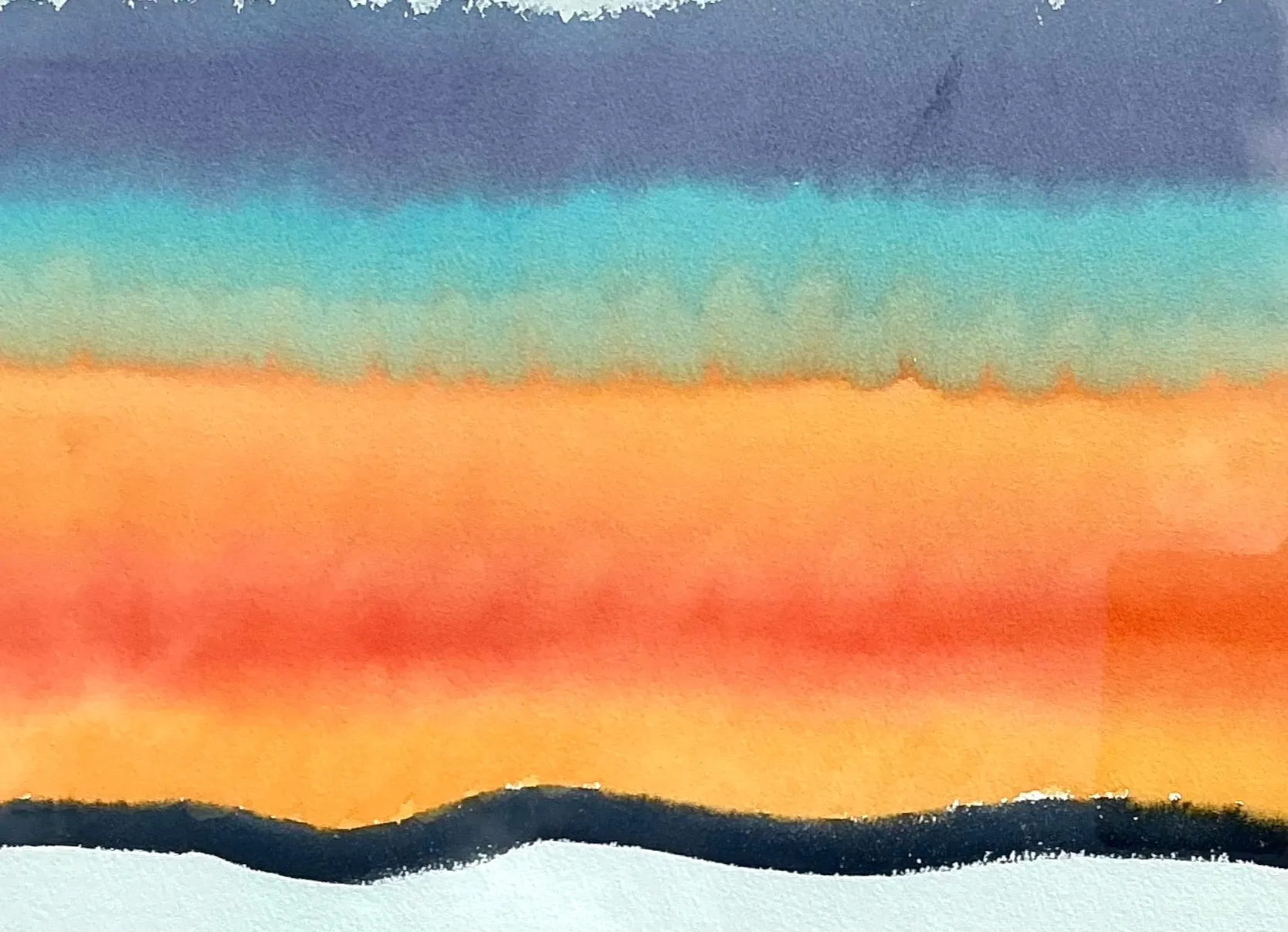 Framed Abstract Joe Orffeo Watercolor Painting — additional photo 1