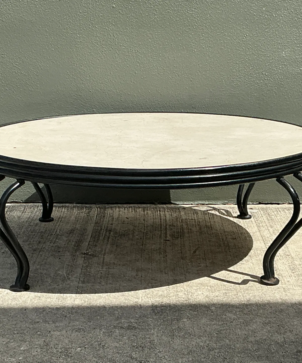 Vintage Round Stone Top Coffee Table — additional photo 4