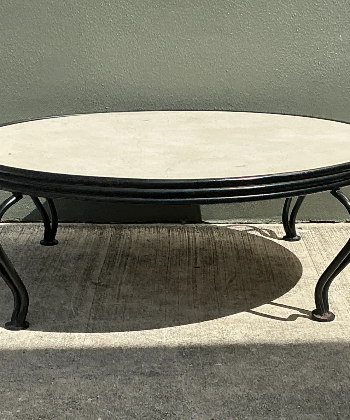 Vintage Round Stone Top Coffee Table — additional photo 8