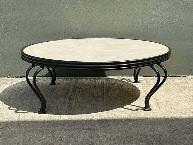 Vintage Round Stone Top Coffee Table — additional photo 8