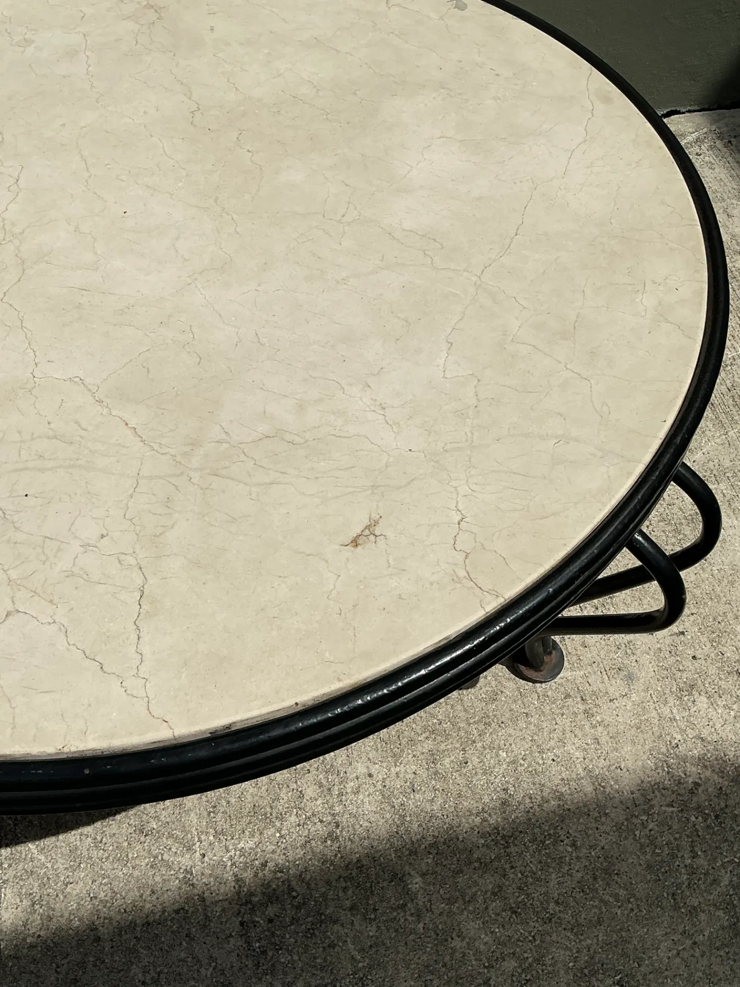 Vintage Round Stone Top Coffee Table — additional photo 5
