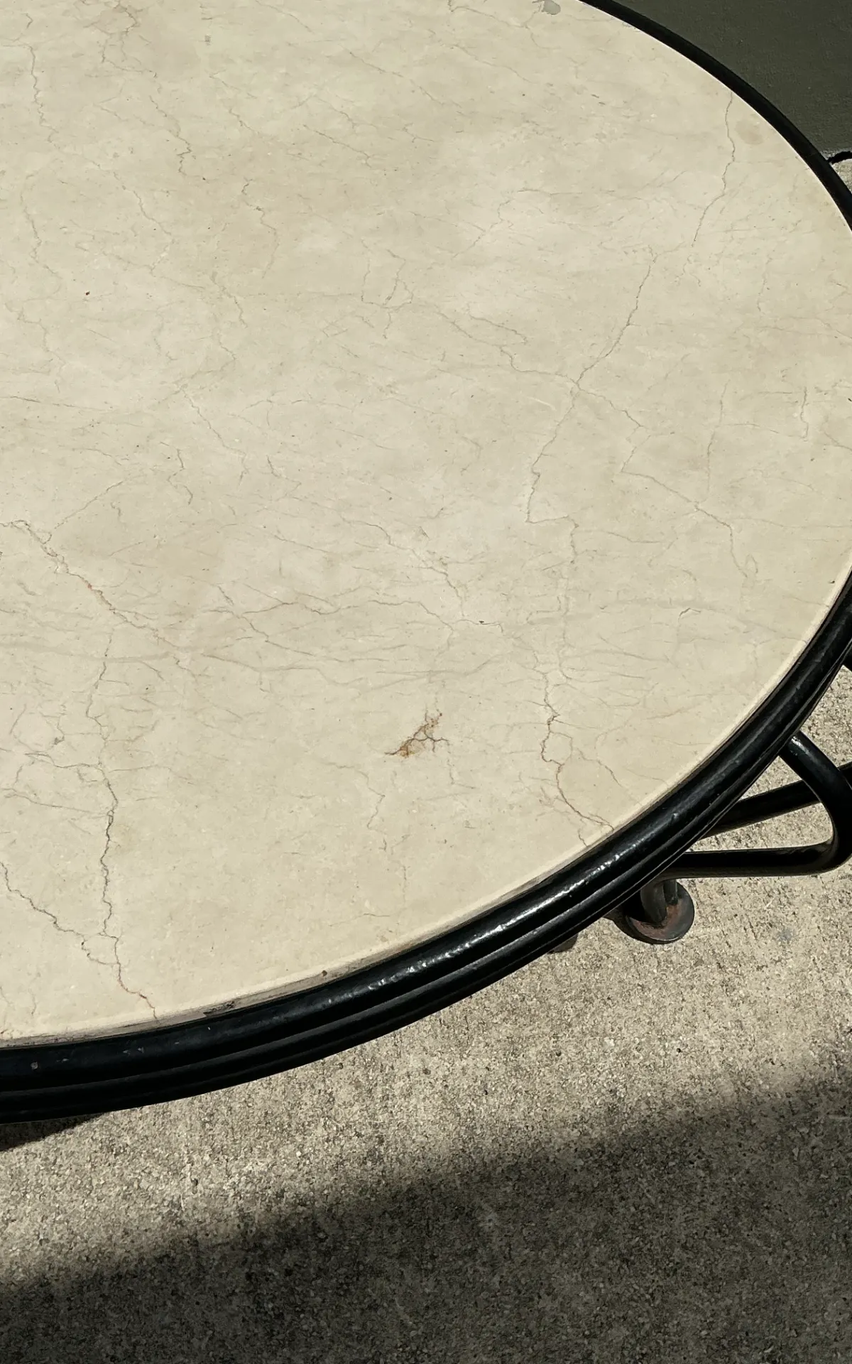 Vintage Round Stone Top Coffee Table — additional photo 5