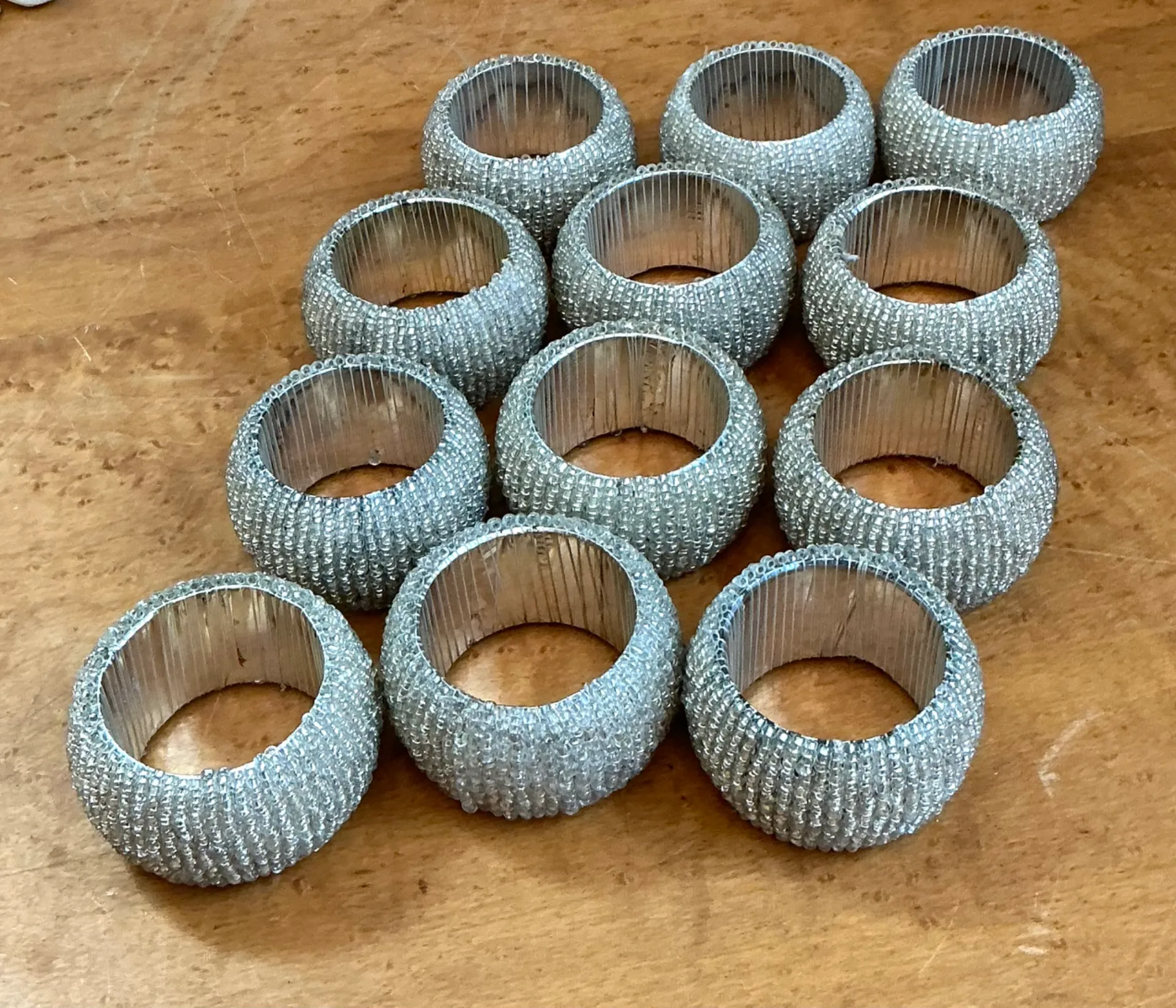 Vintage Glass Beaded Napkin Rings - Set of 12 — additional photo 8