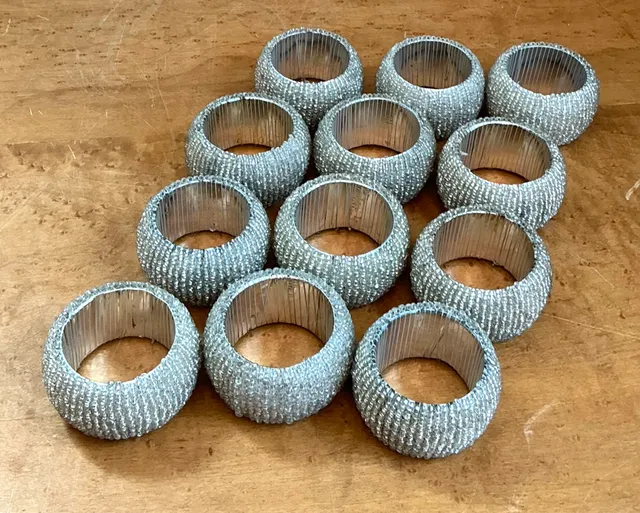 Vintage Glass Beaded Napkin Rings - Set of 12 — additional photo 6