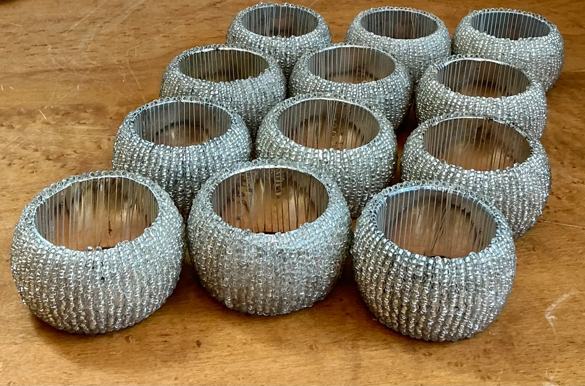 Vintage Glass Beaded Napkin Rings - Set of 12 — additional photo 4