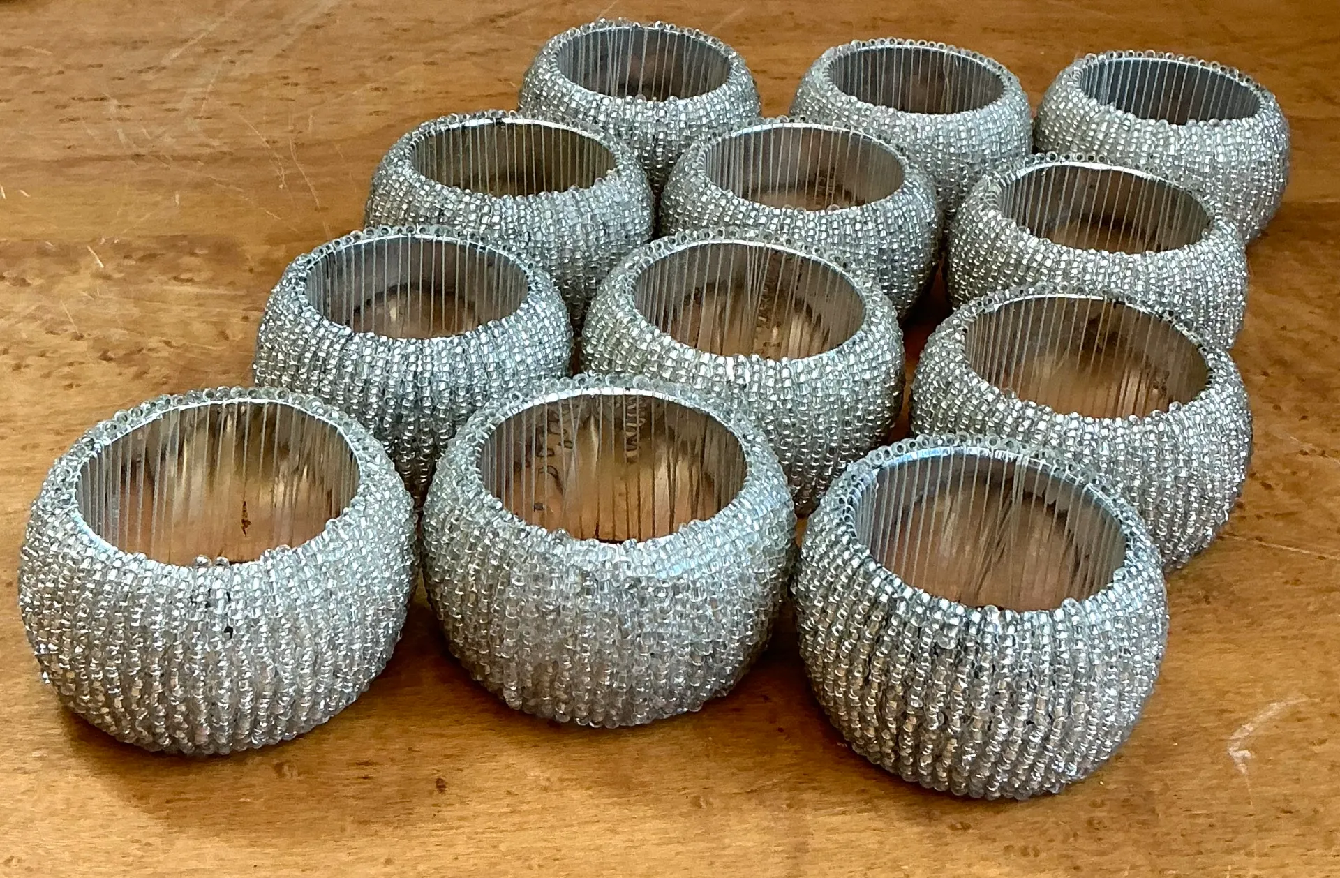 Vintage Glass Beaded Napkin Rings - Set of 12 — additional photo 2
