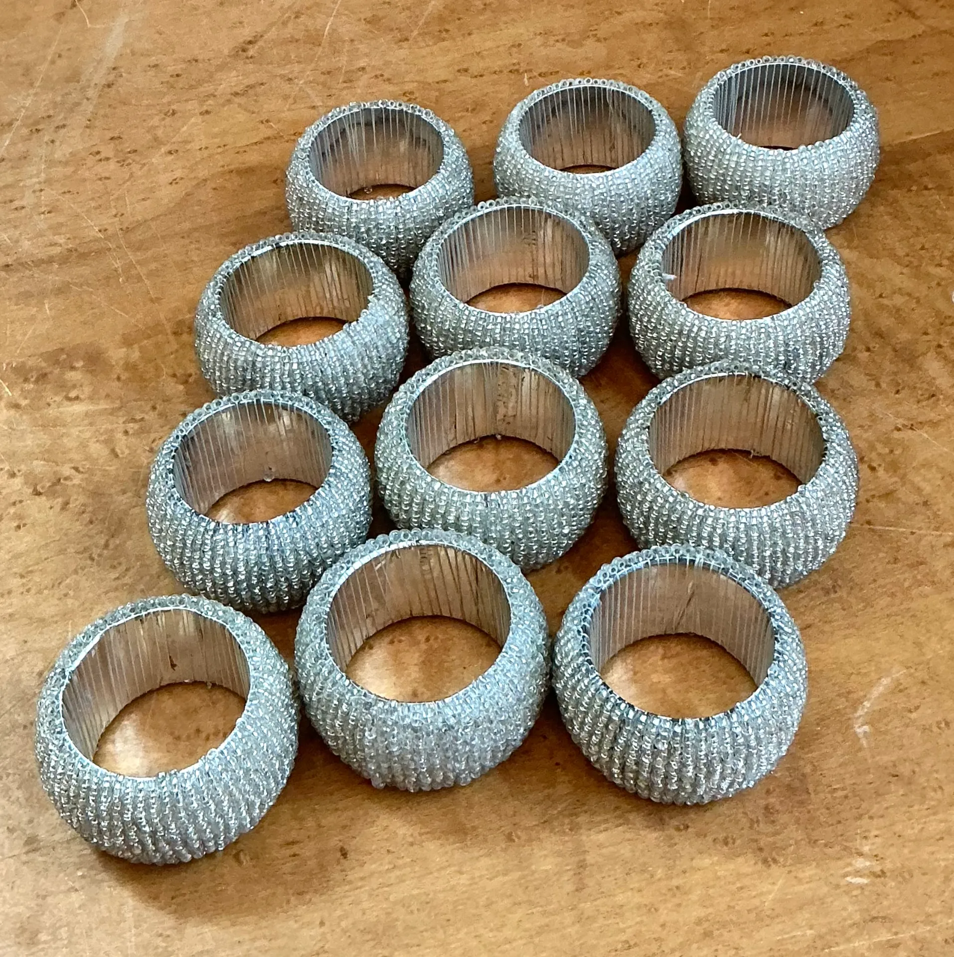 Vintage Glass Beaded Napkin Rings - Set of 12 — additional photo 7