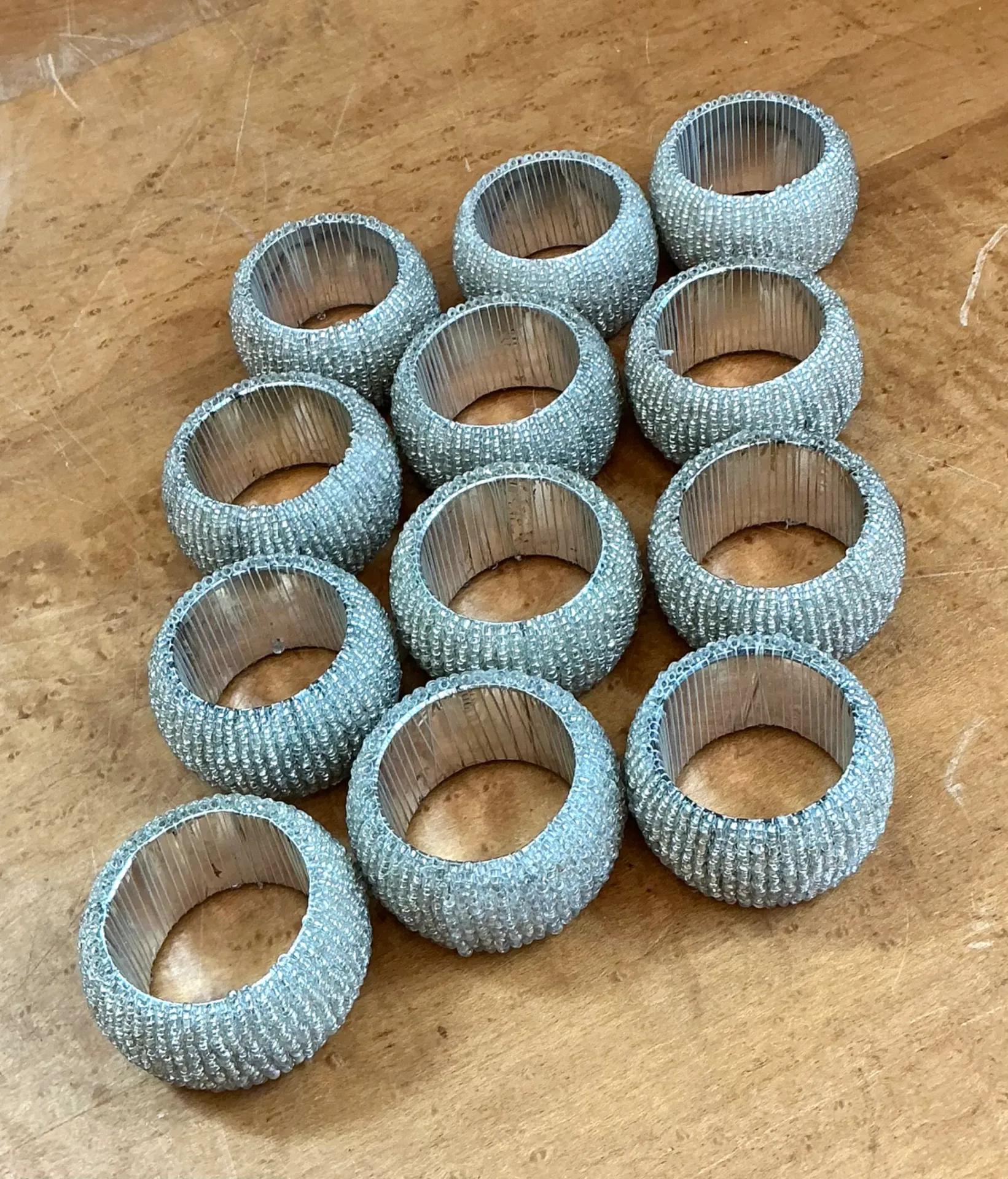 Vintage Glass Beaded Napkin Rings - Set of 12 — additional photo 3