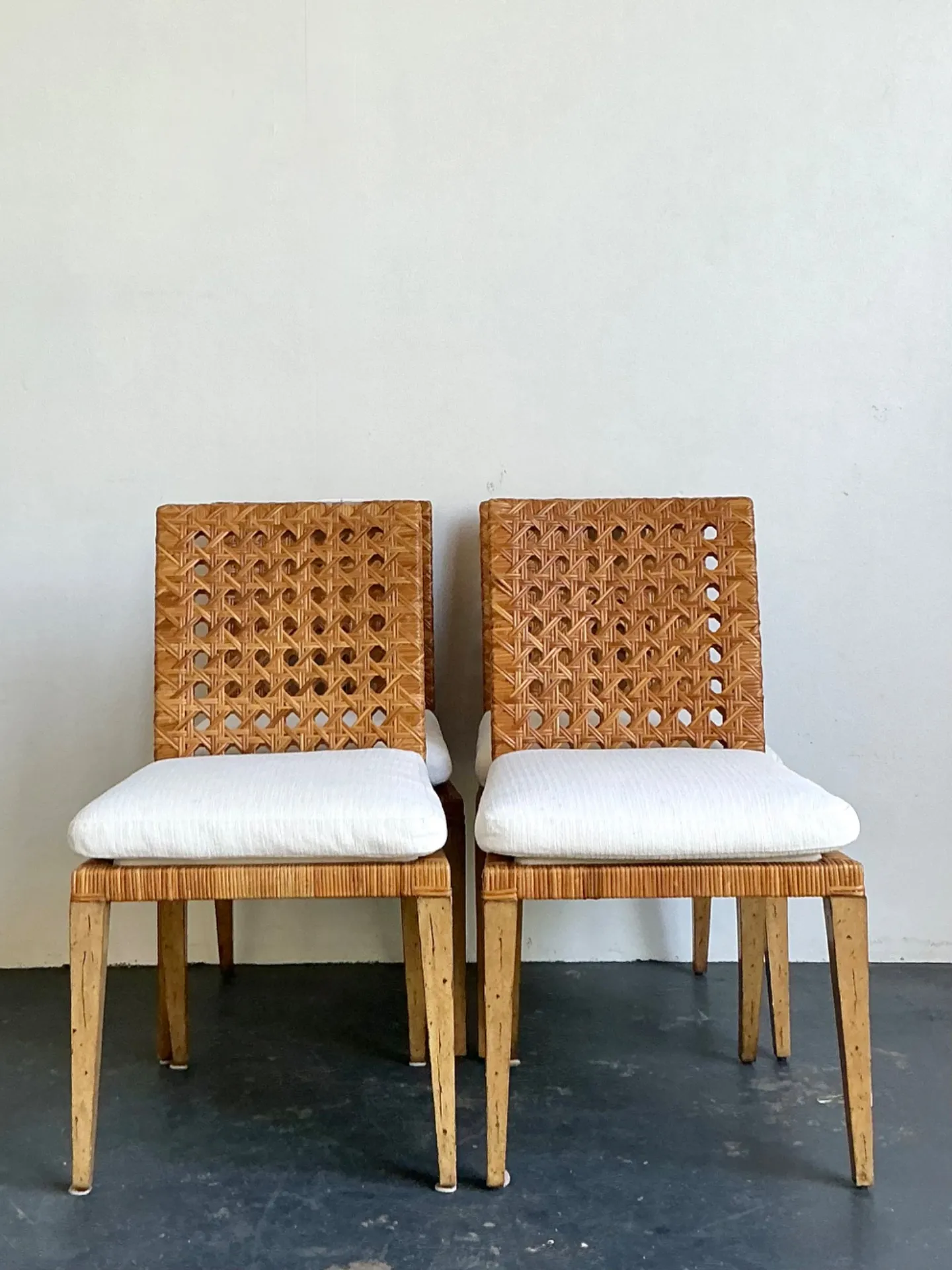 Vintage Woven Cane Dining Chairs - Set Of 4 — additional photo 1