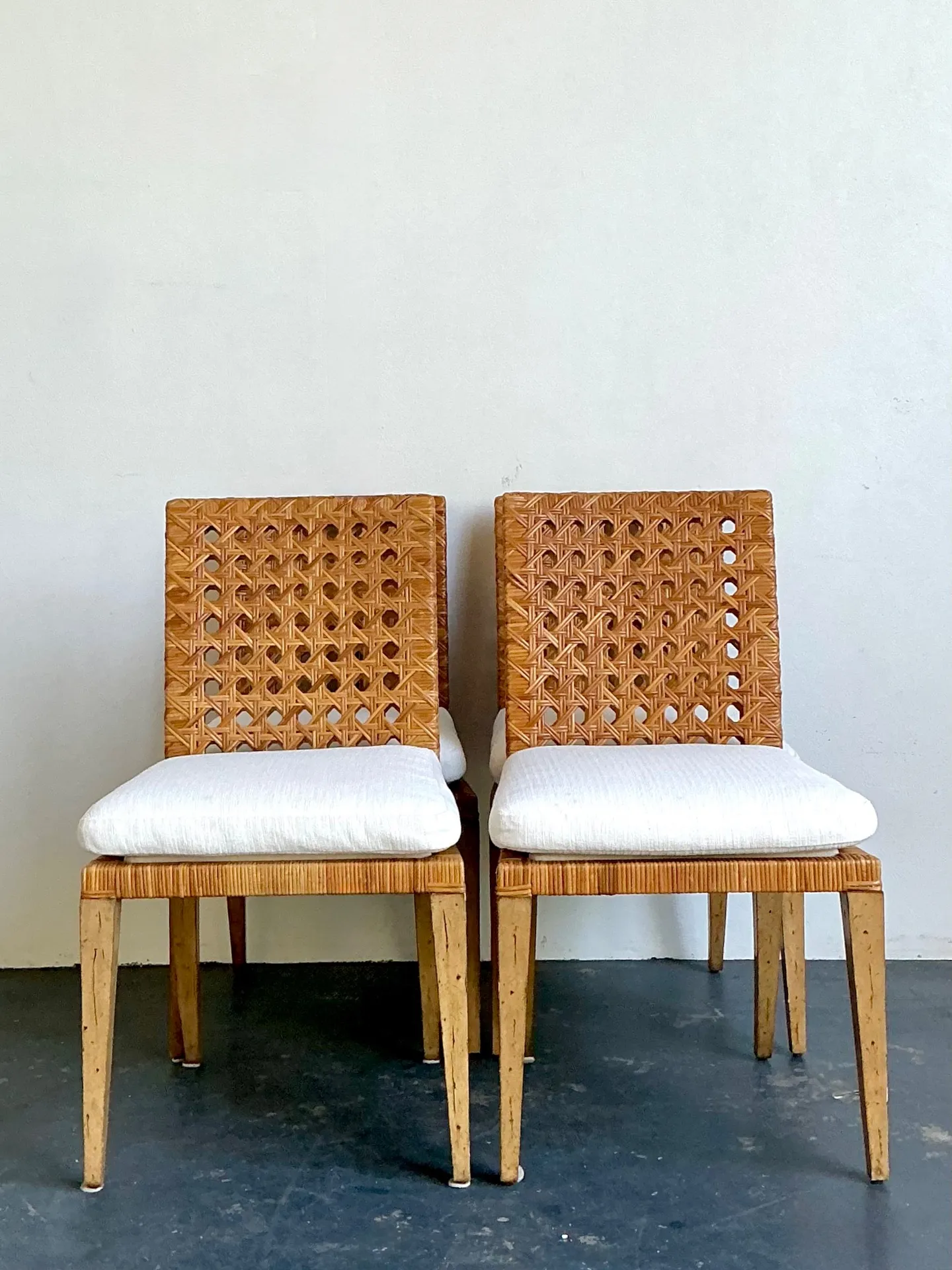 Vintage Woven Cane Dining Chairs - Set Of 4 — additional photo 3