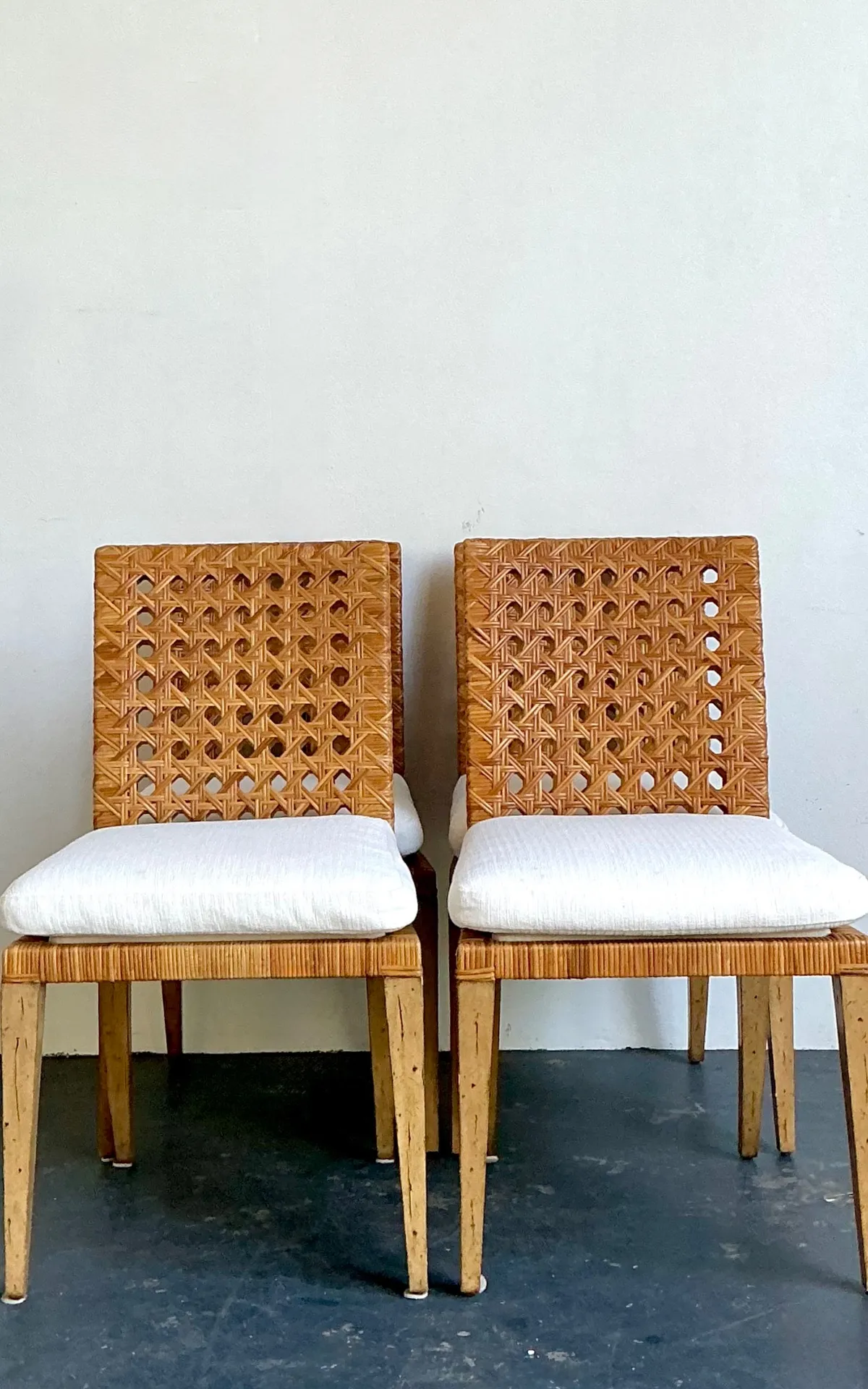 Vintage Woven Cane Dining Chairs - Set Of 4 — additional photo 3