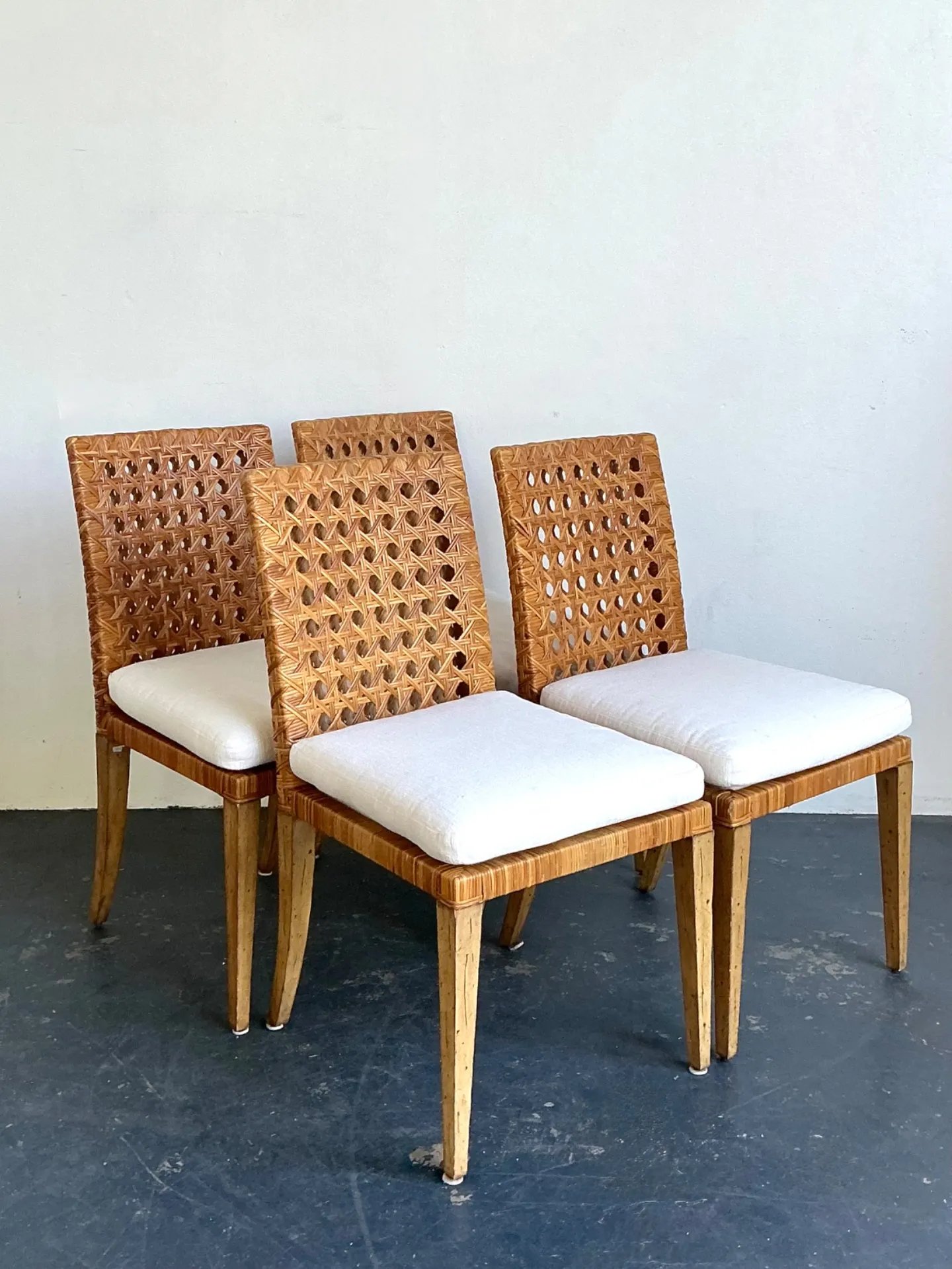 Vintage Woven Cane Dining Chairs - Set Of 4 — additional photo 7