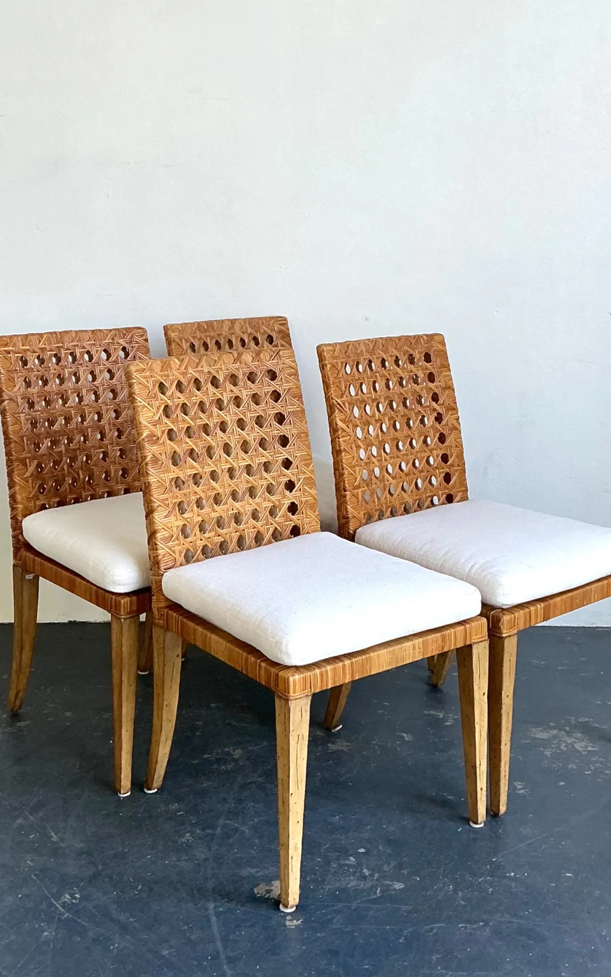 Vintage Woven Cane Dining Chairs - Set Of 4 — additional photo 7