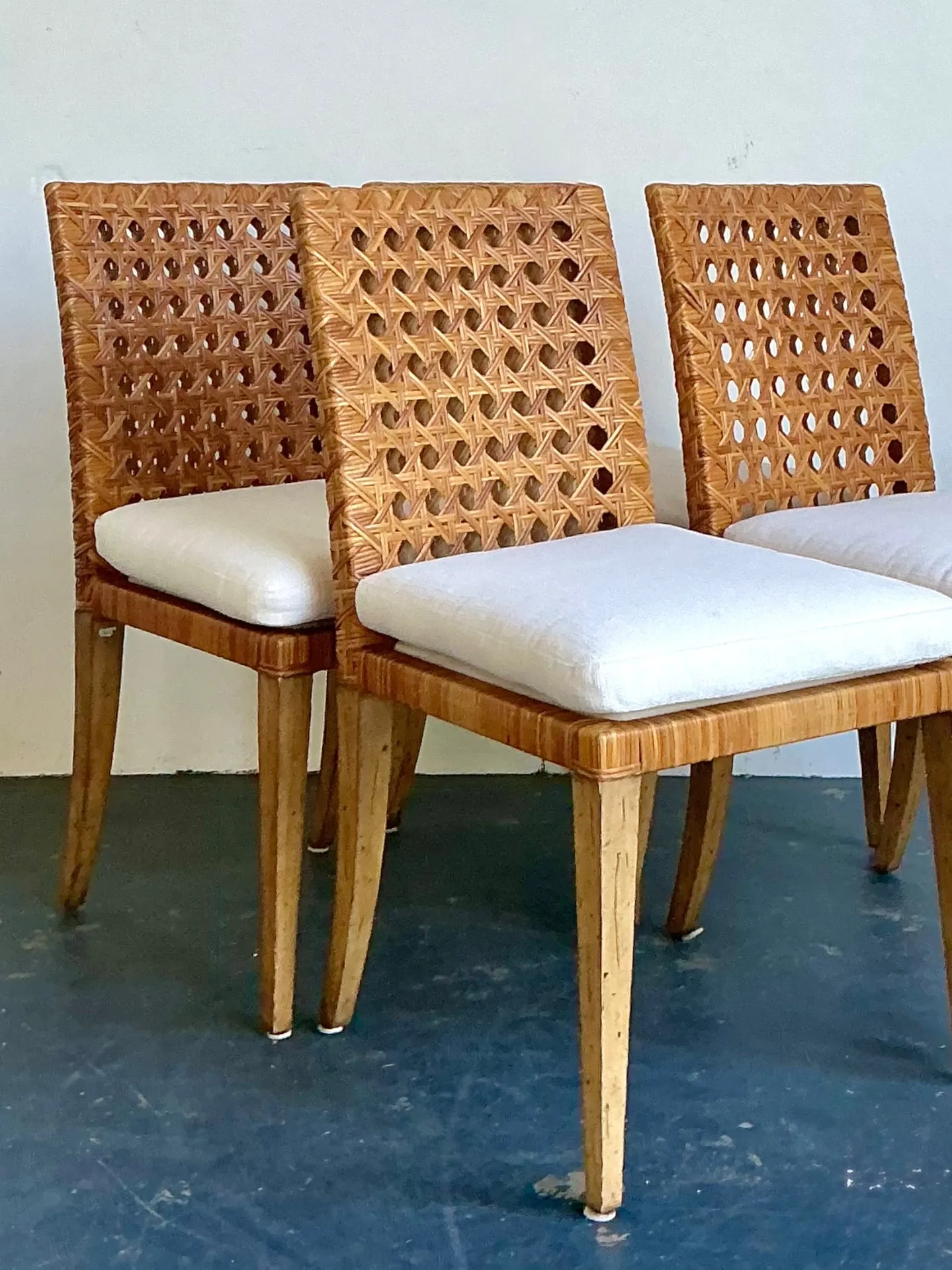 Vintage Woven Cane Dining Chairs - Set Of 4 — additional photo 4