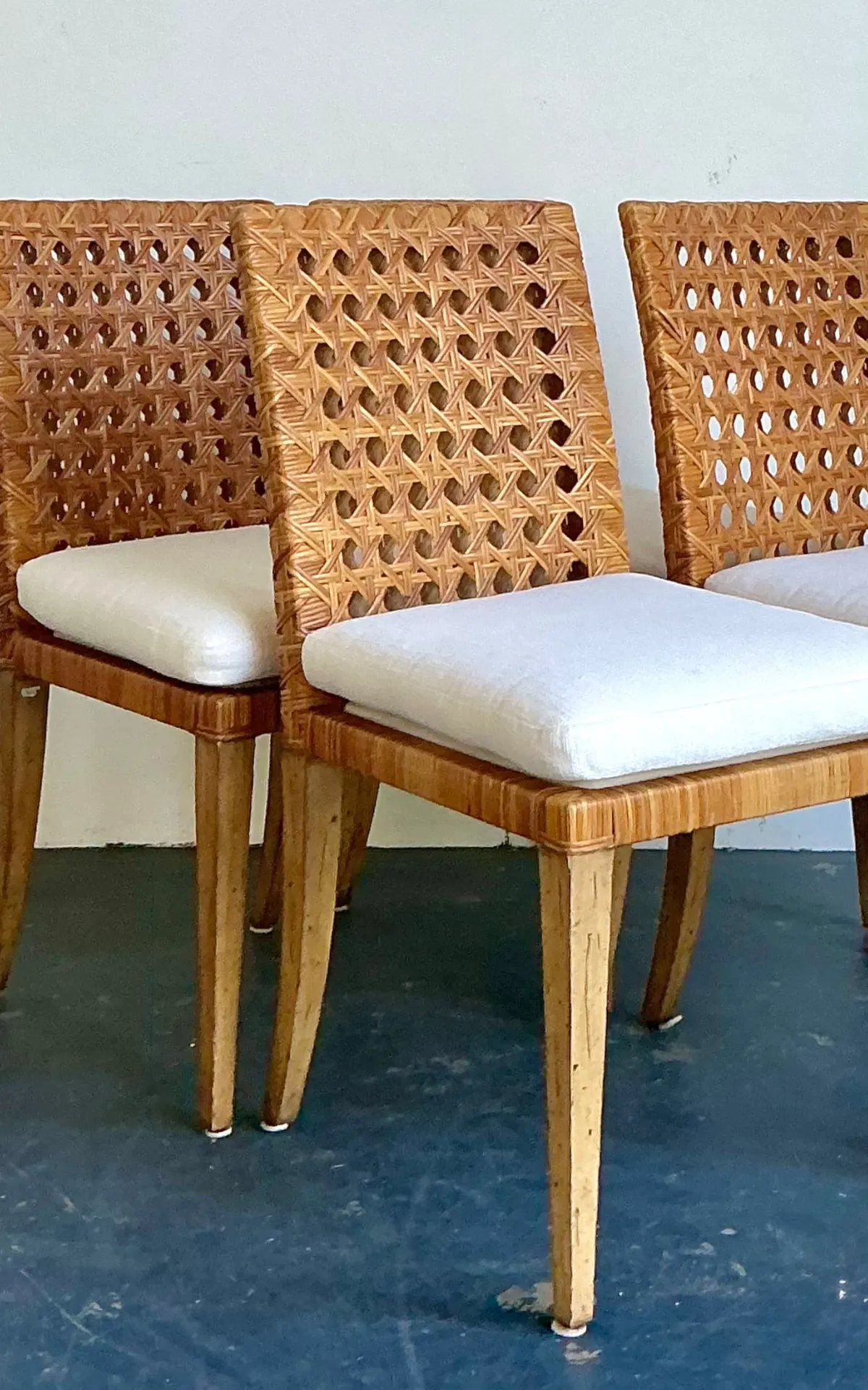 Vintage Woven Cane Dining Chairs - Set Of 4 — additional photo 4