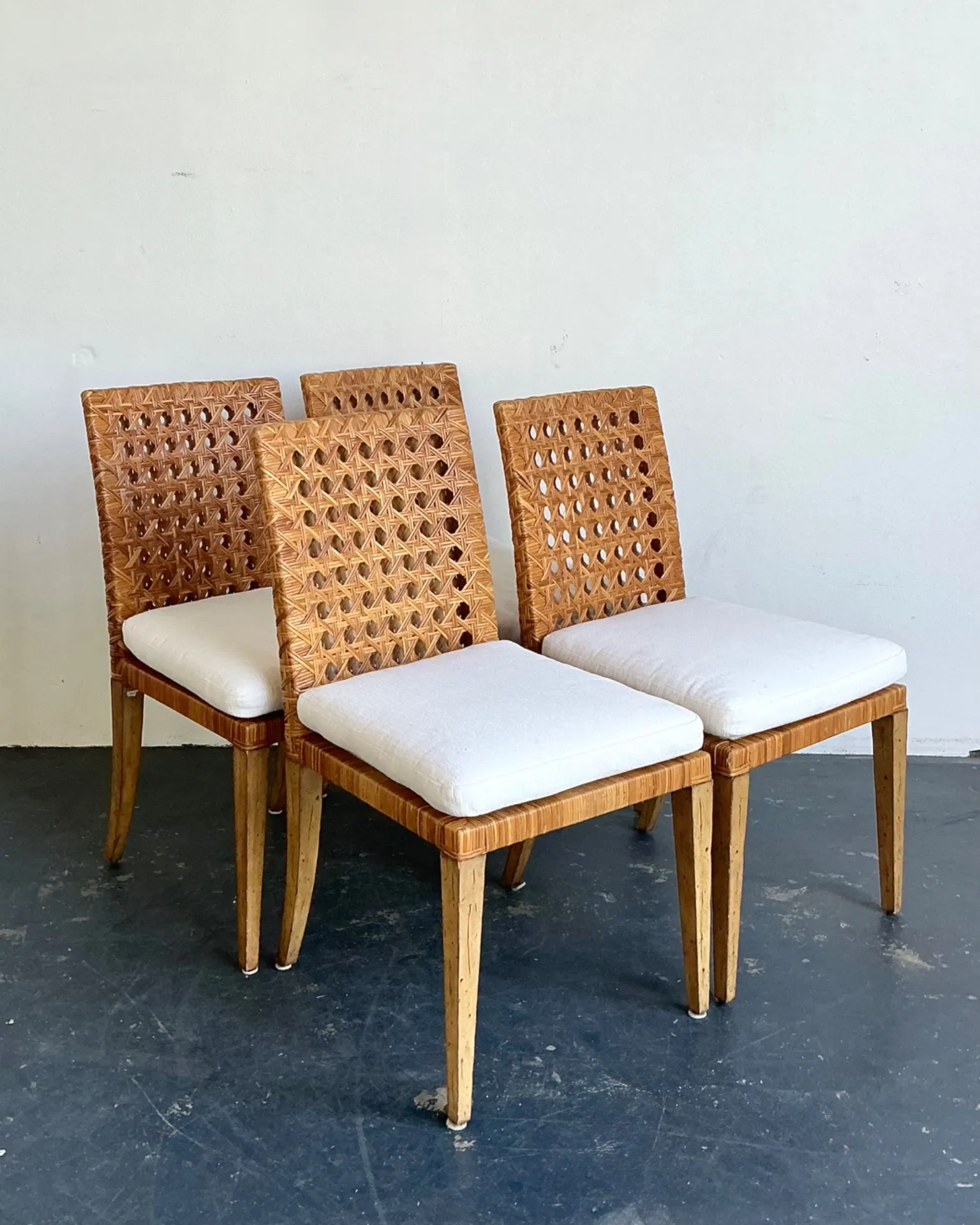Vintage Woven Cane Dining Chairs - Set Of 4 — additional photo 8