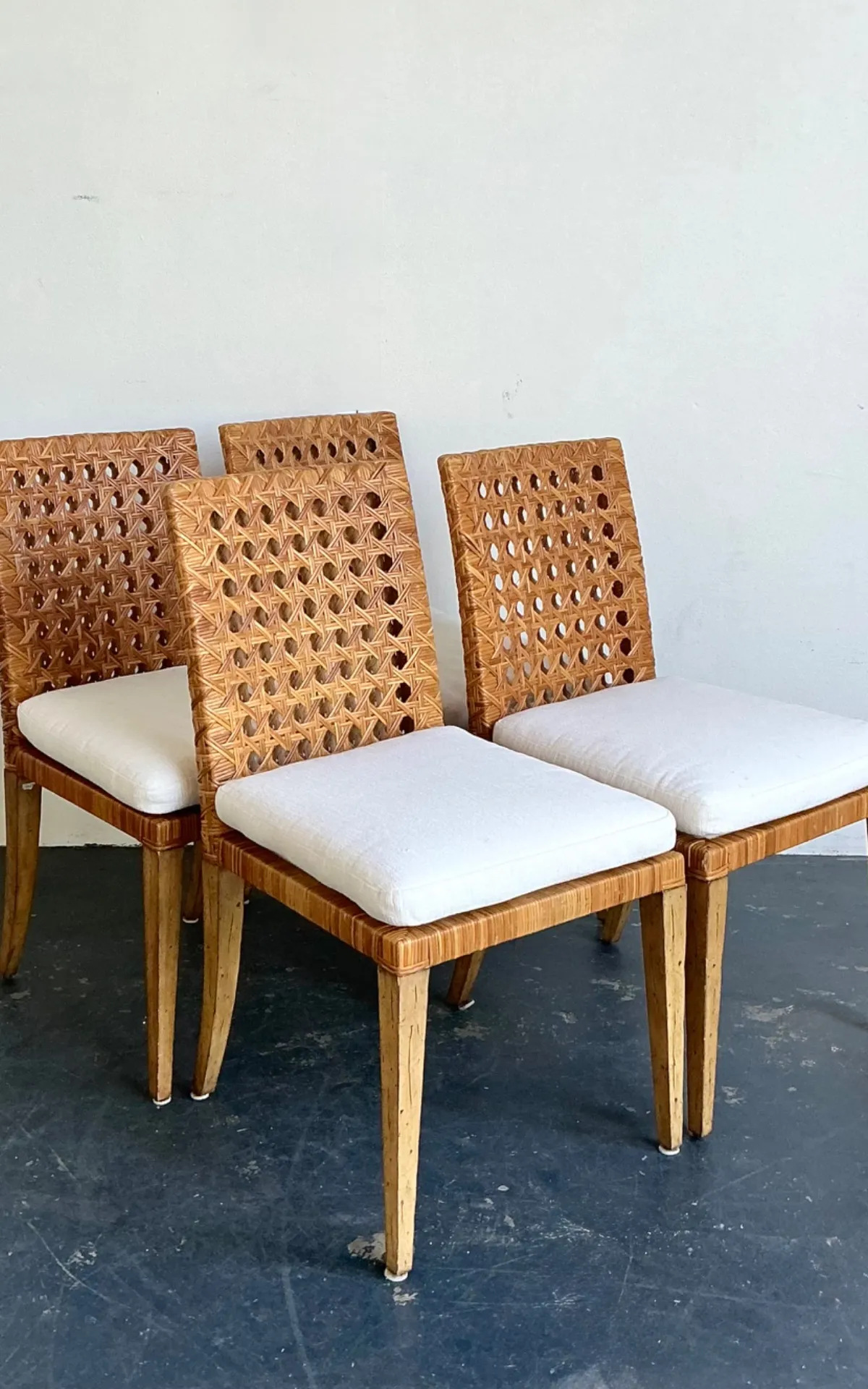 Vintage Woven Cane Dining Chairs - Set Of 4 — additional photo 8