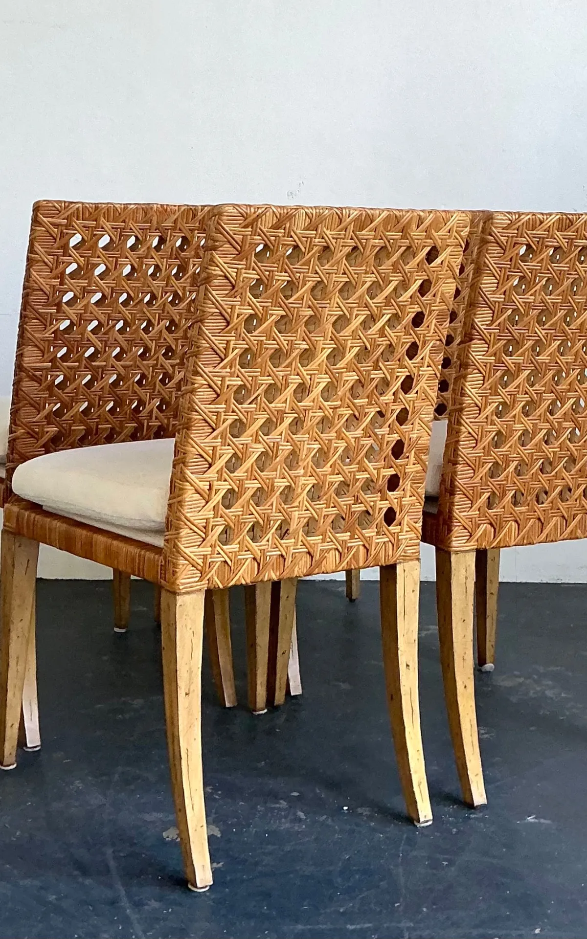 Vintage Woven Cane Dining Chairs - Set Of 4 — additional photo 5