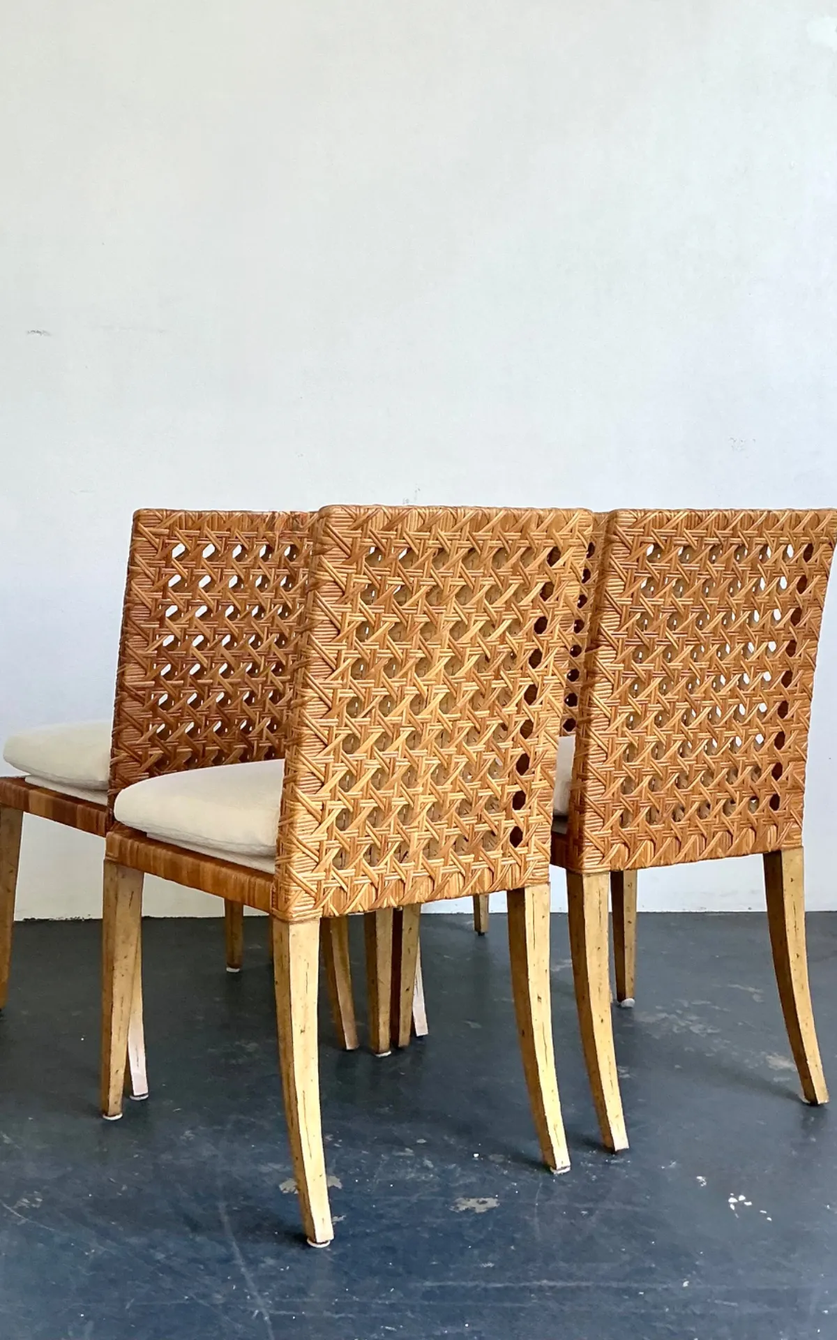 Vintage Woven Cane Dining Chairs - Set Of 4 — additional photo 6