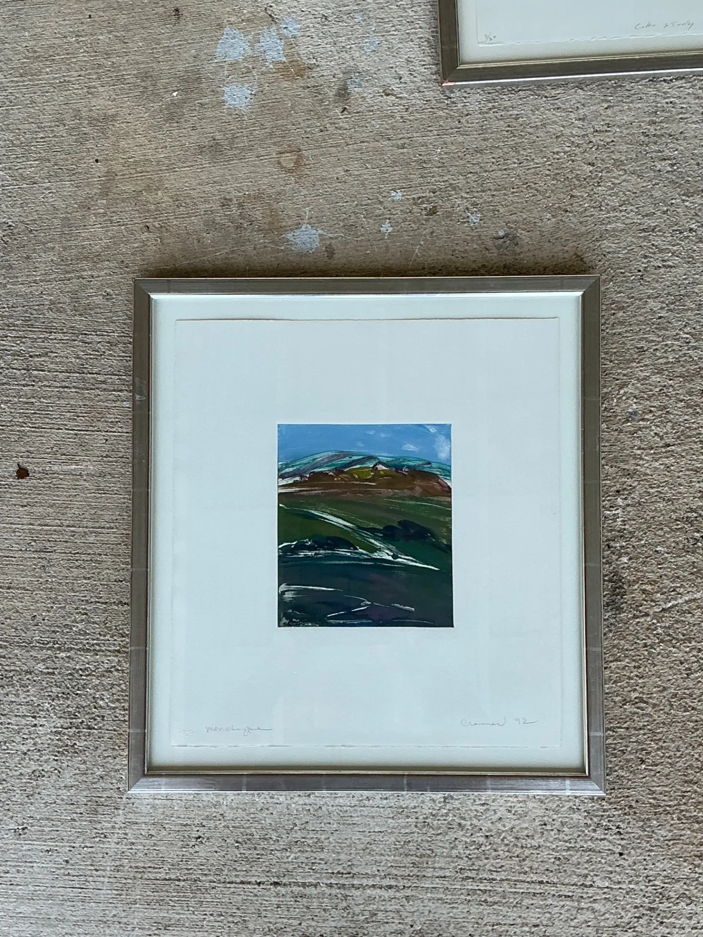 Framed Abstract Landscape Monotype Print — additional photo 4