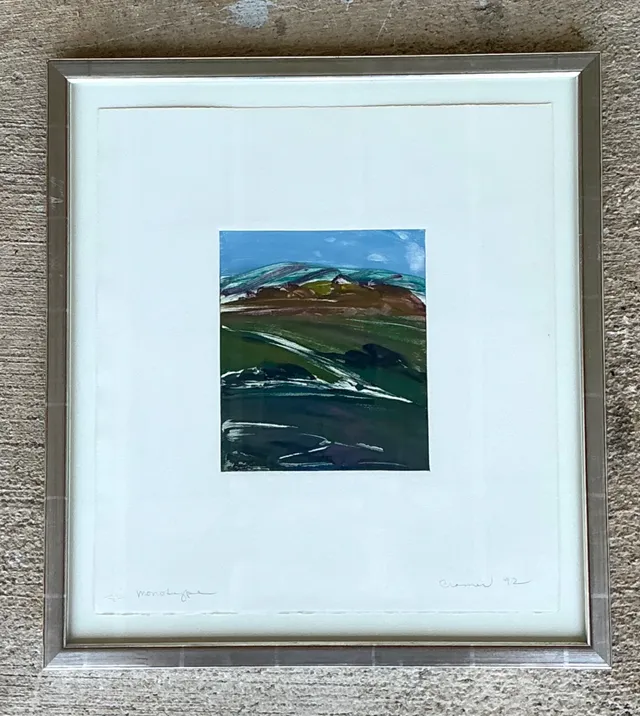 Framed Abstract Landscape Monotype Print — additional photo 2