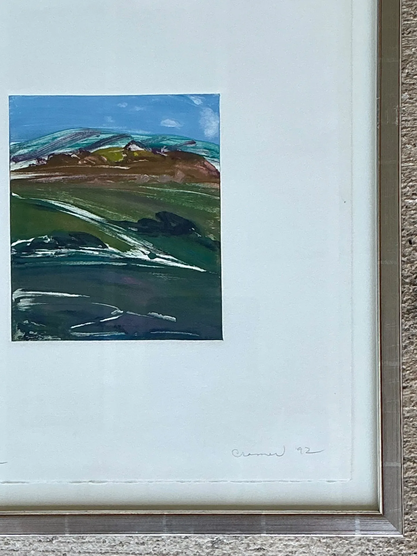 Framed Abstract Landscape Monotype Print — additional photo 3